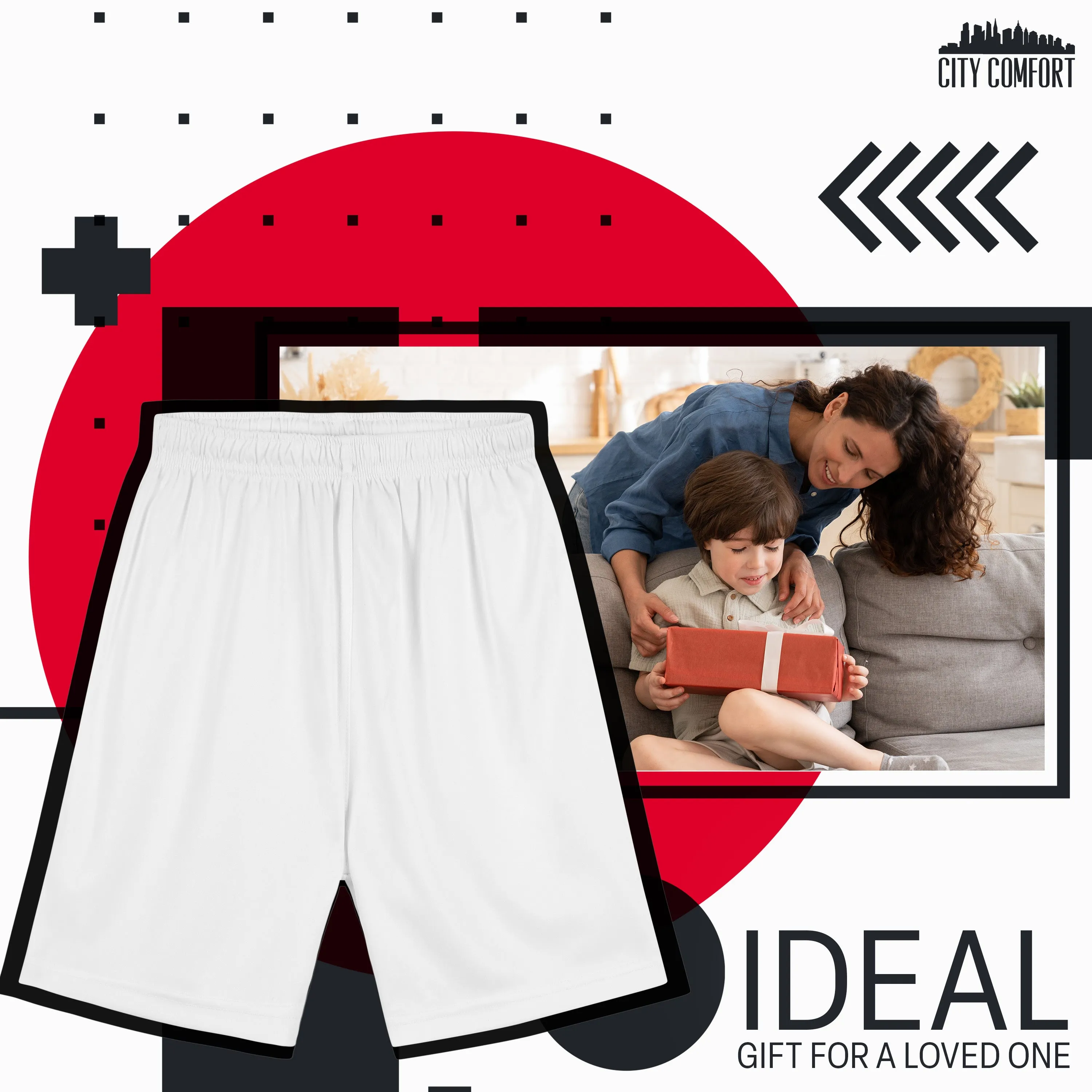 CityComfort Activewear Shorts for Kids, School PE Boys Shorts