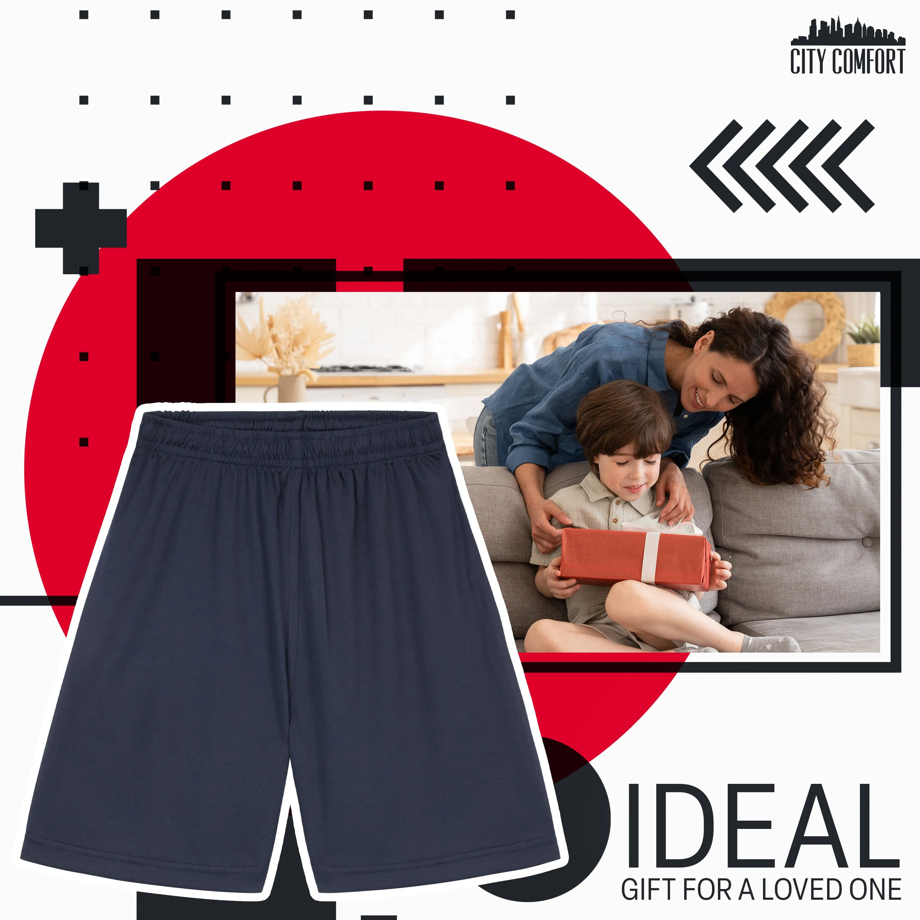 CityComfort Activewear Shorts for Kids, School PE Boys Shorts