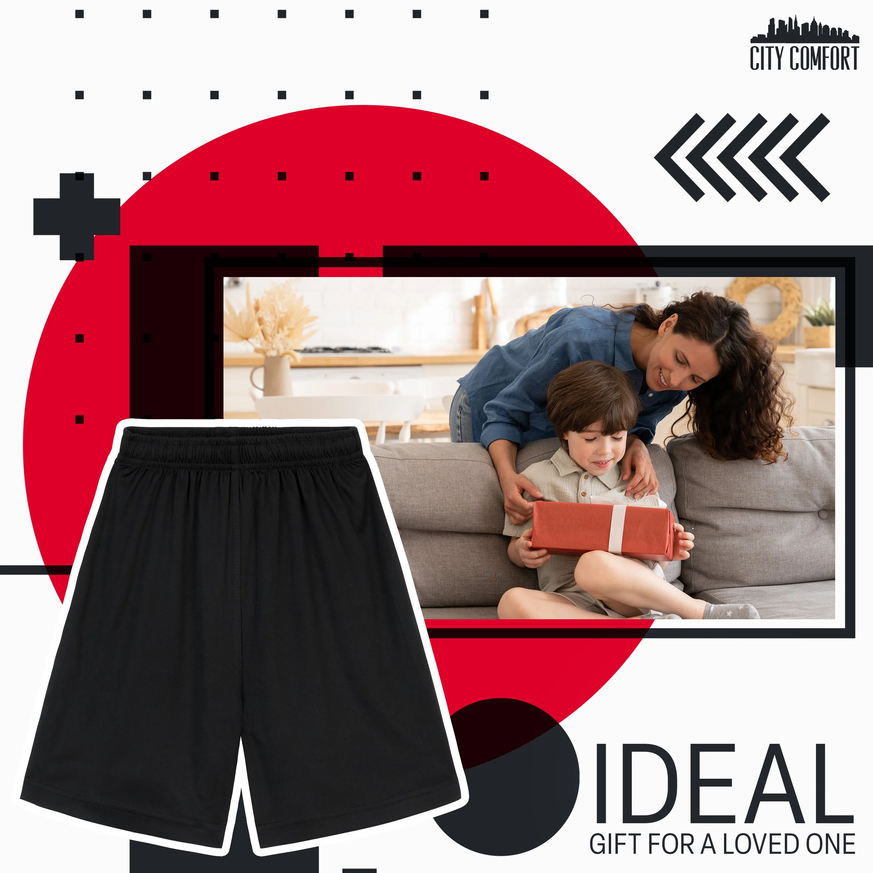CityComfort Activewear Shorts for Kids, School PE Boys Shorts