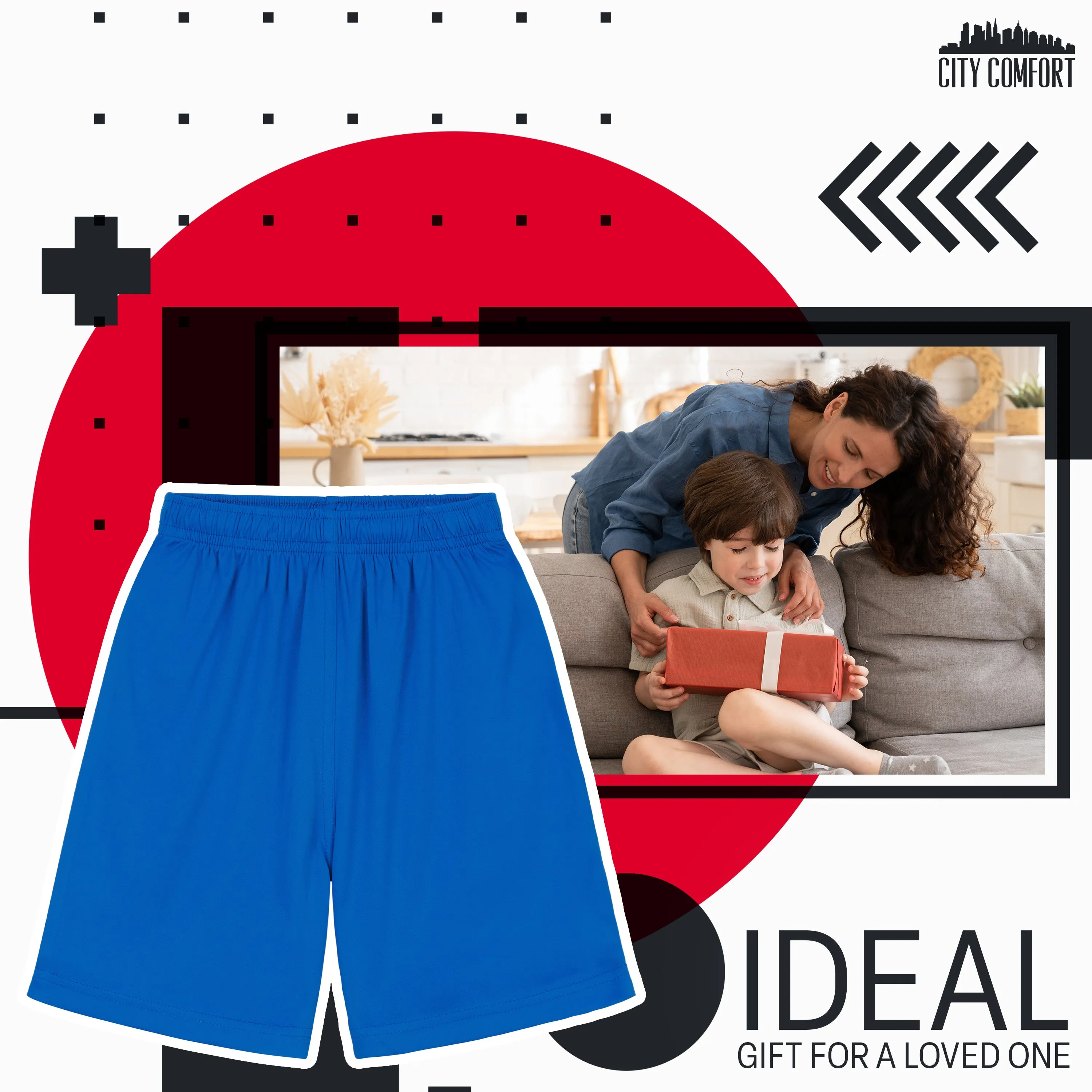 CityComfort Activewear Shorts for Kids, School PE Boys Shorts