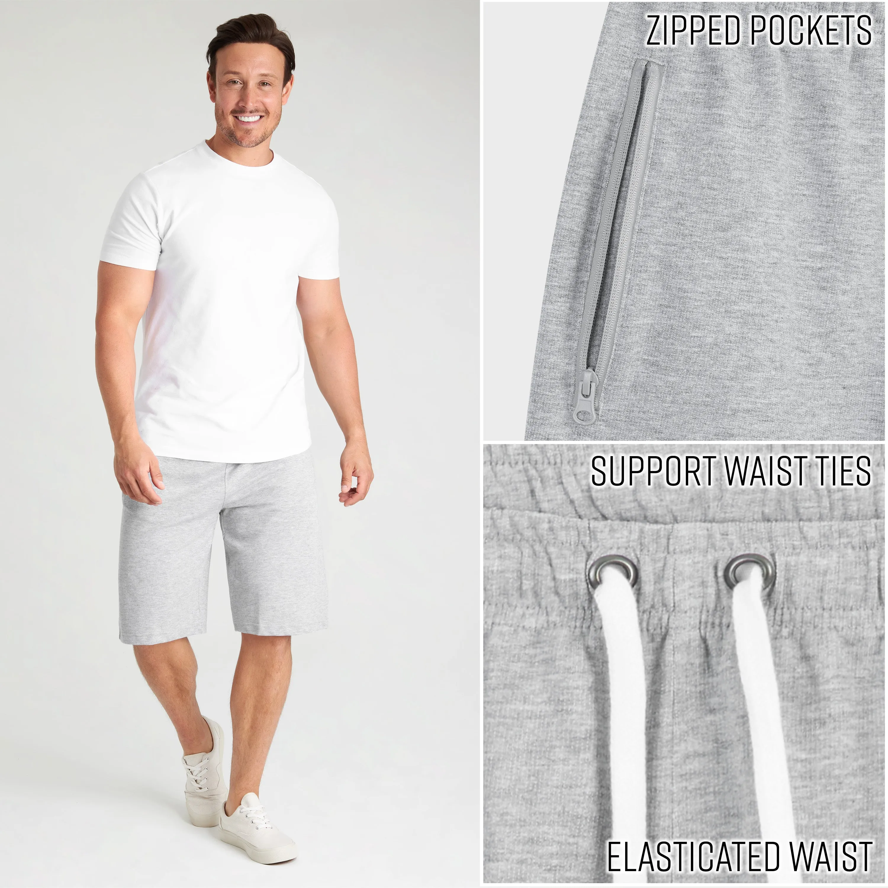 CityComfort Mens Activewear Shorts with Zipped Pockets for Sports Summer Gym