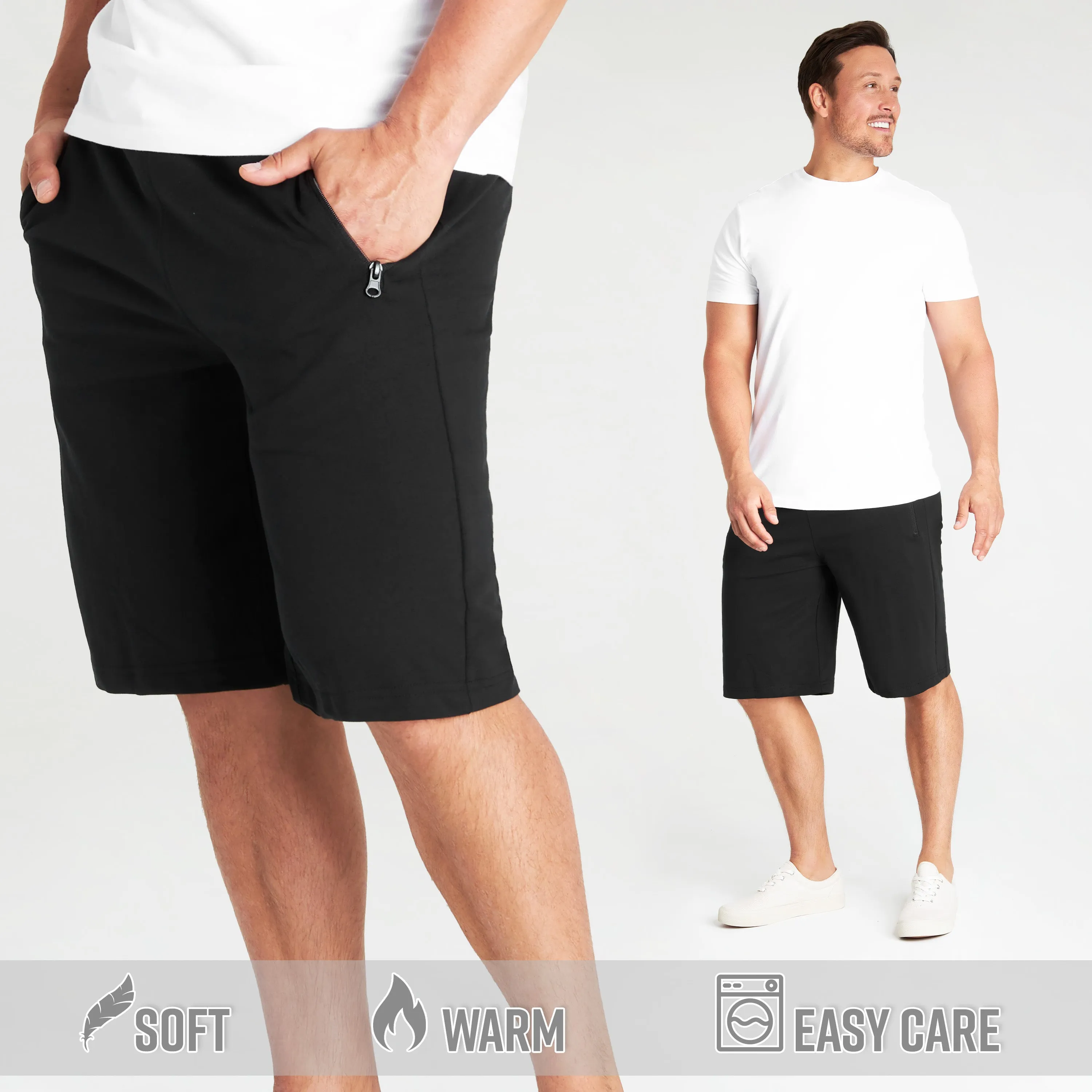 CityComfort Mens Activewear Shorts with Zipped Pockets for Sports Summer Gym