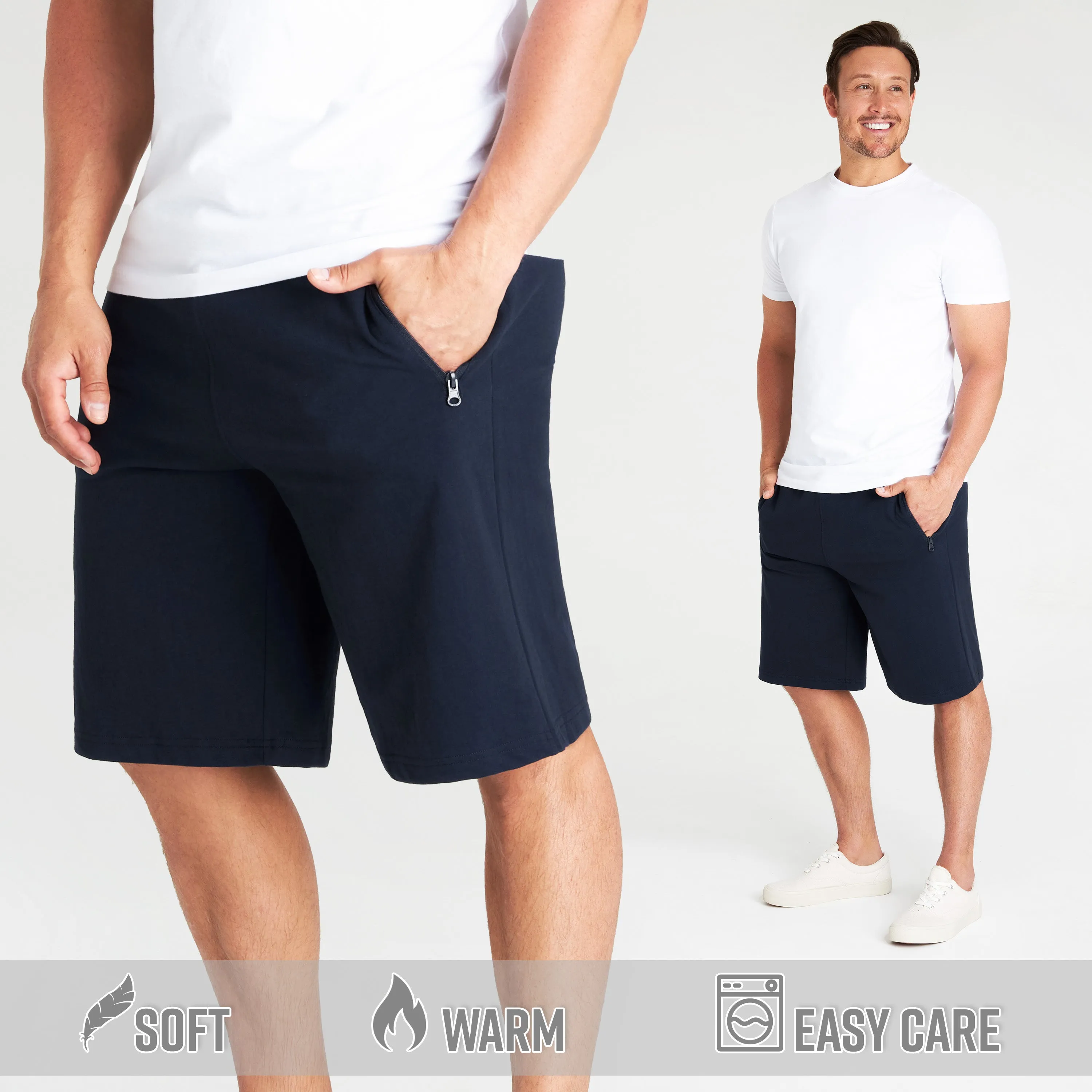 CityComfort Mens Activewear Shorts with Zipped Pockets for Sports Summer Gym