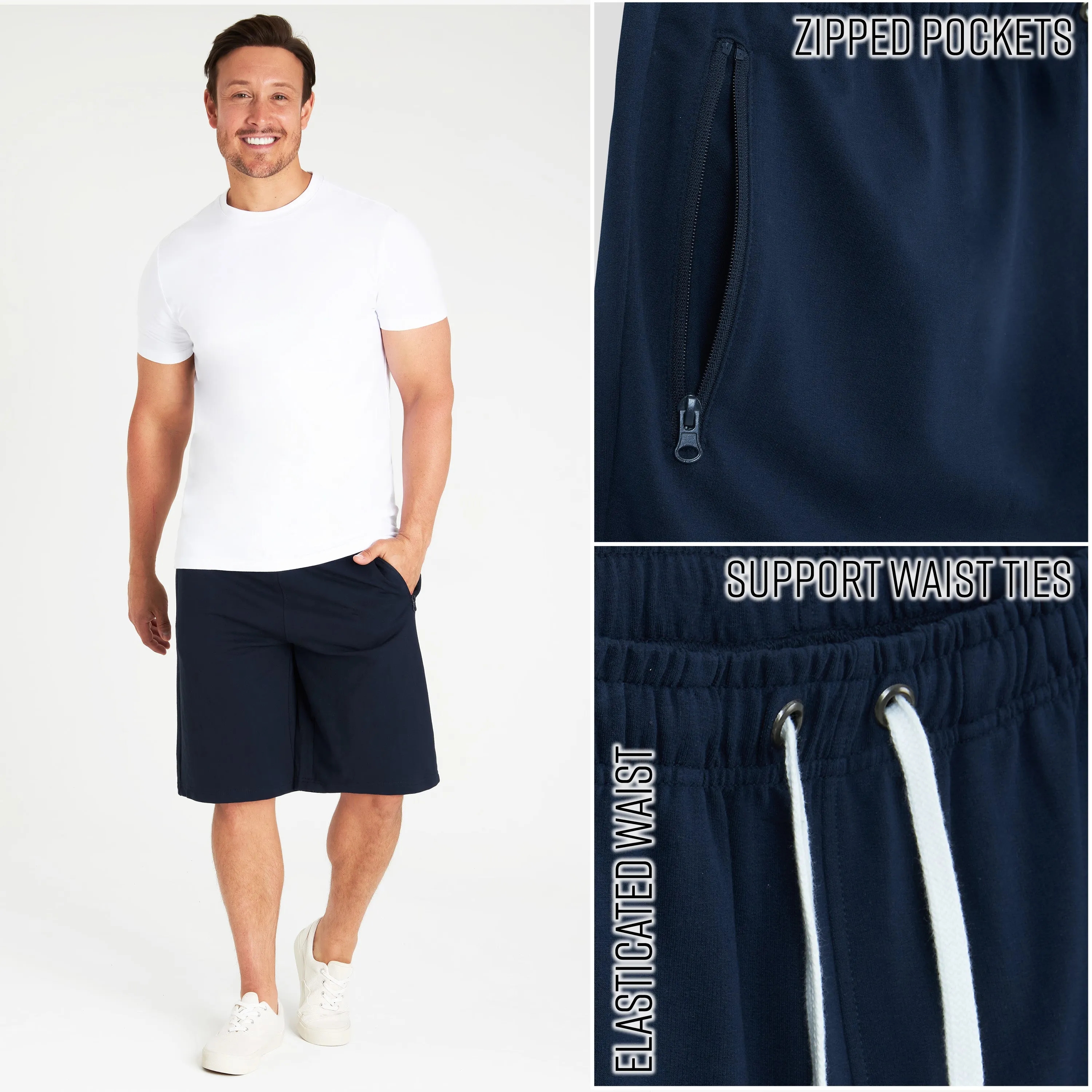 CityComfort Mens Activewear Shorts with Zipped Pockets for Sports Summer Gym
