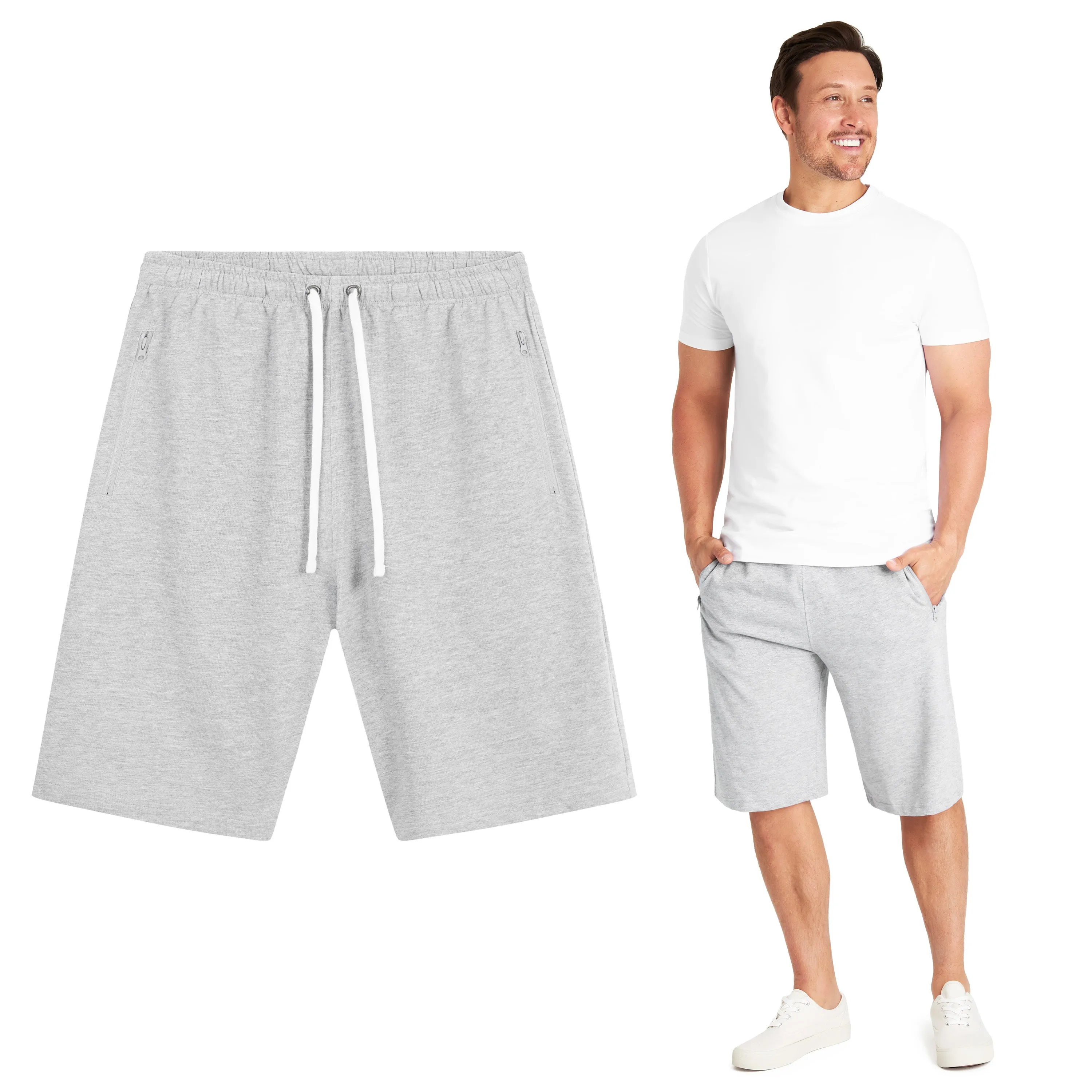 CityComfort Mens Activewear Shorts with Zipped Pockets for Sports Summer Gym