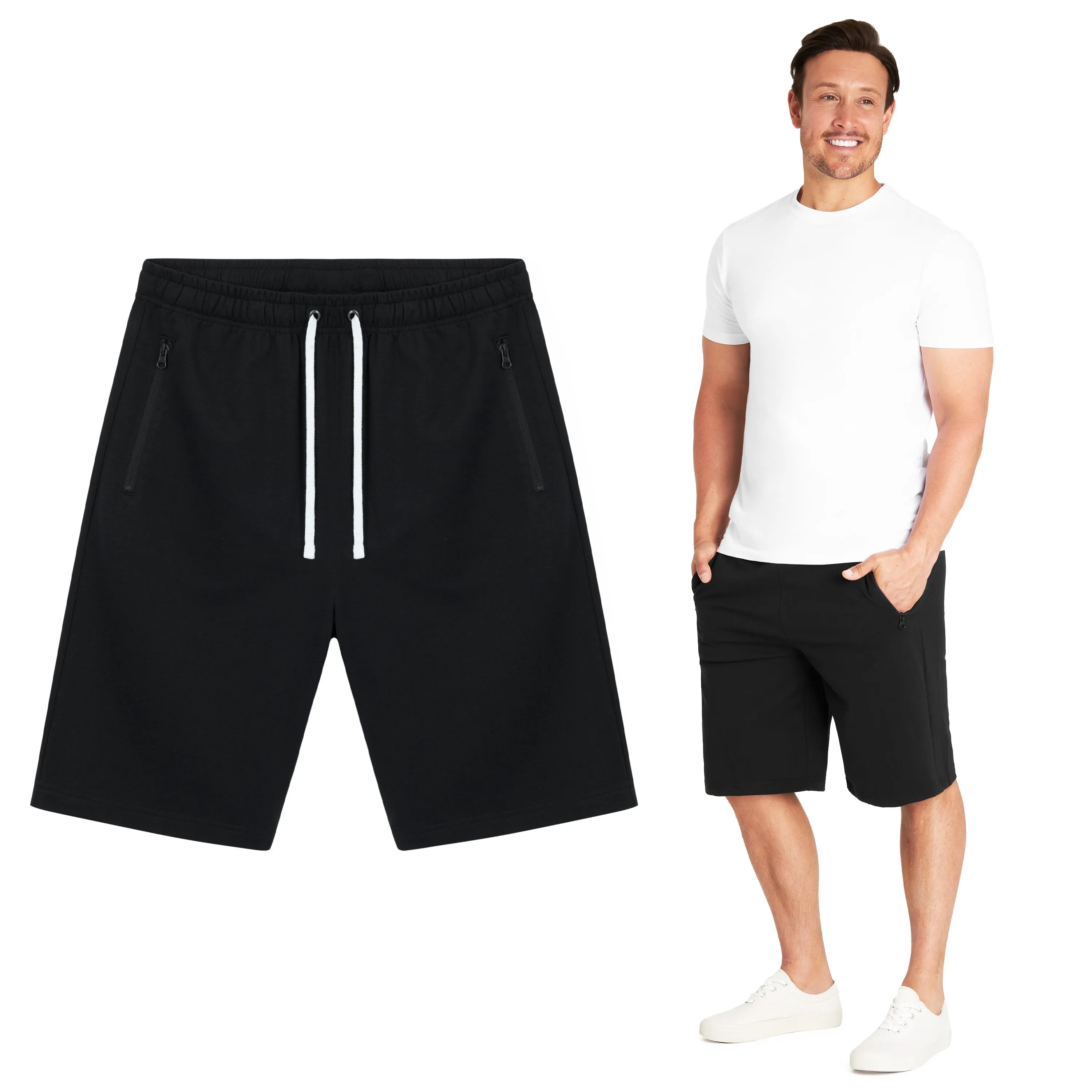 CityComfort Mens Activewear Shorts with Zipped Pockets for Sports Summer Gym
