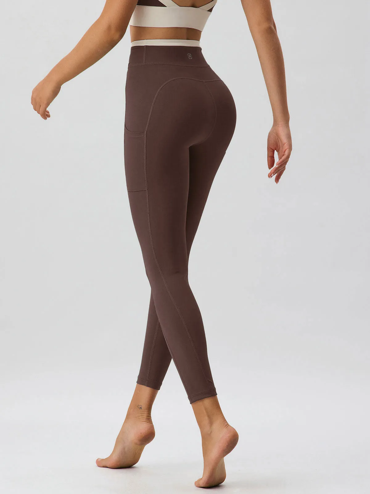 Coffee Natural Waisted Leggings 25”