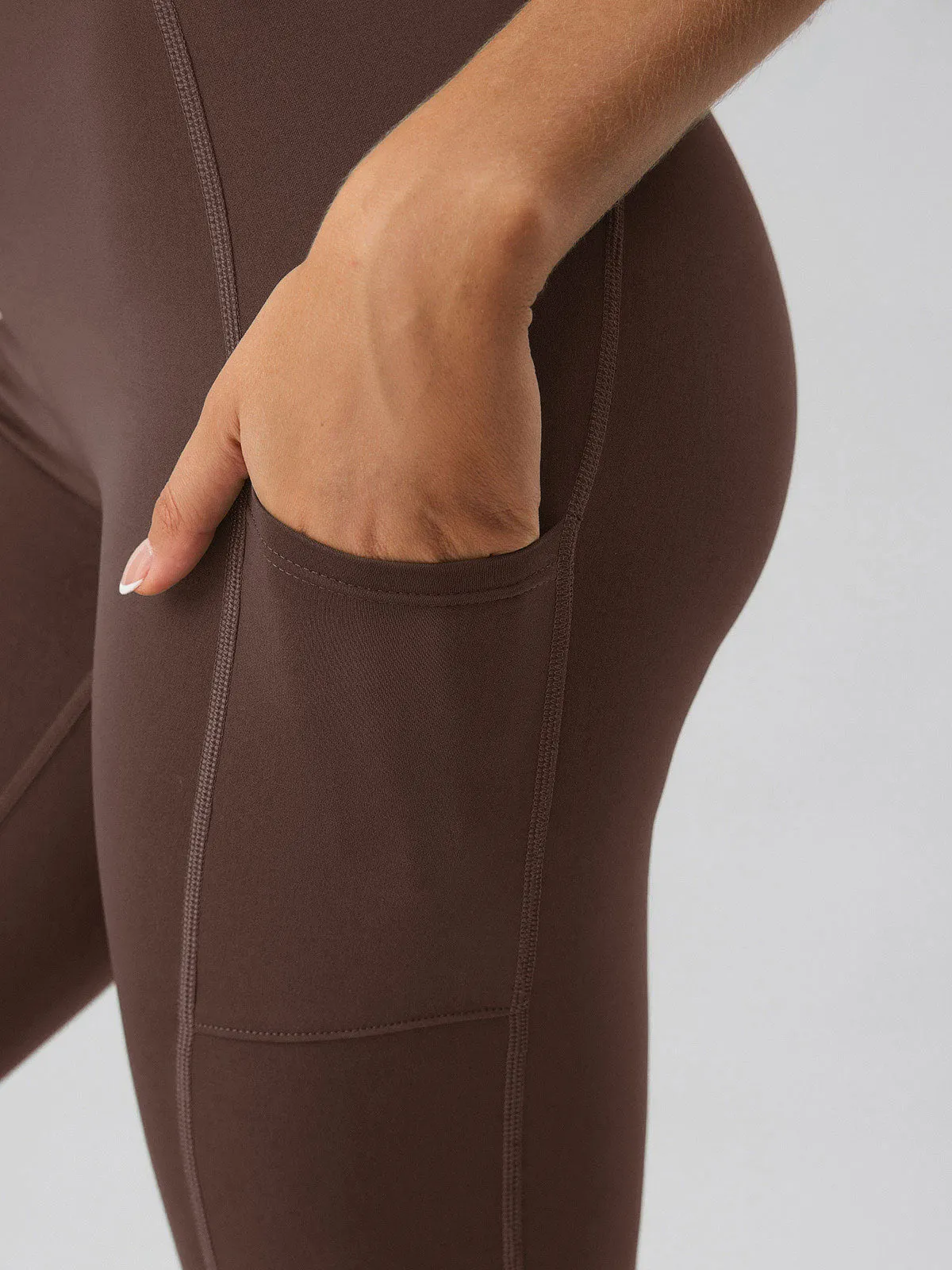 Coffee Natural Waisted Leggings 25”