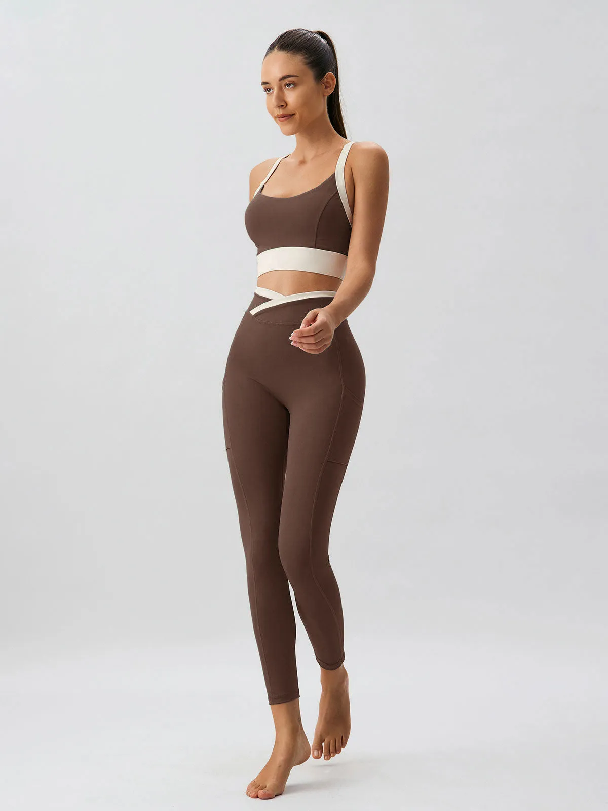 Coffee Natural Waisted Leggings 25”