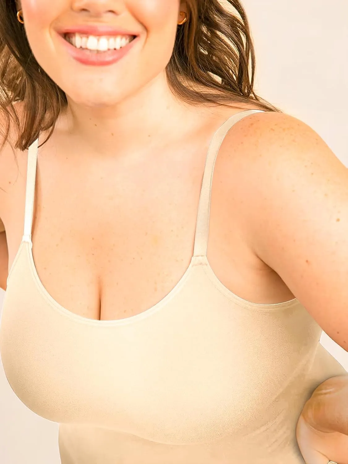Compression Tank Tops for Women, High Shaping Scoop & V-Neck Cami, Shapewear Tummy Control Camisole