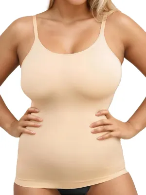 Compression Tank Tops for Women, High Shaping Scoop & V-Neck Cami, Shapewear Tummy Control Camisole