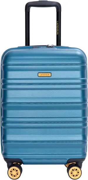 Convenient and Secure 18.5" Carry-On Suitcase with 360 Spinner Wheels and TSA Lock, Durable Hard Shell, Blue