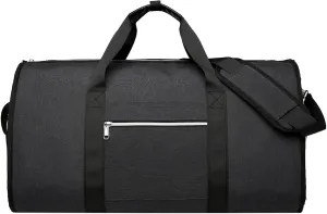 Convenient Foldable Garment Bag - Keep Clothes Wrinkles Lightweight, Water Resistant | Dry Wet Separated Pockets Overnight, Weekender Bags for Women and Men with Adjustable Shoulder Strap