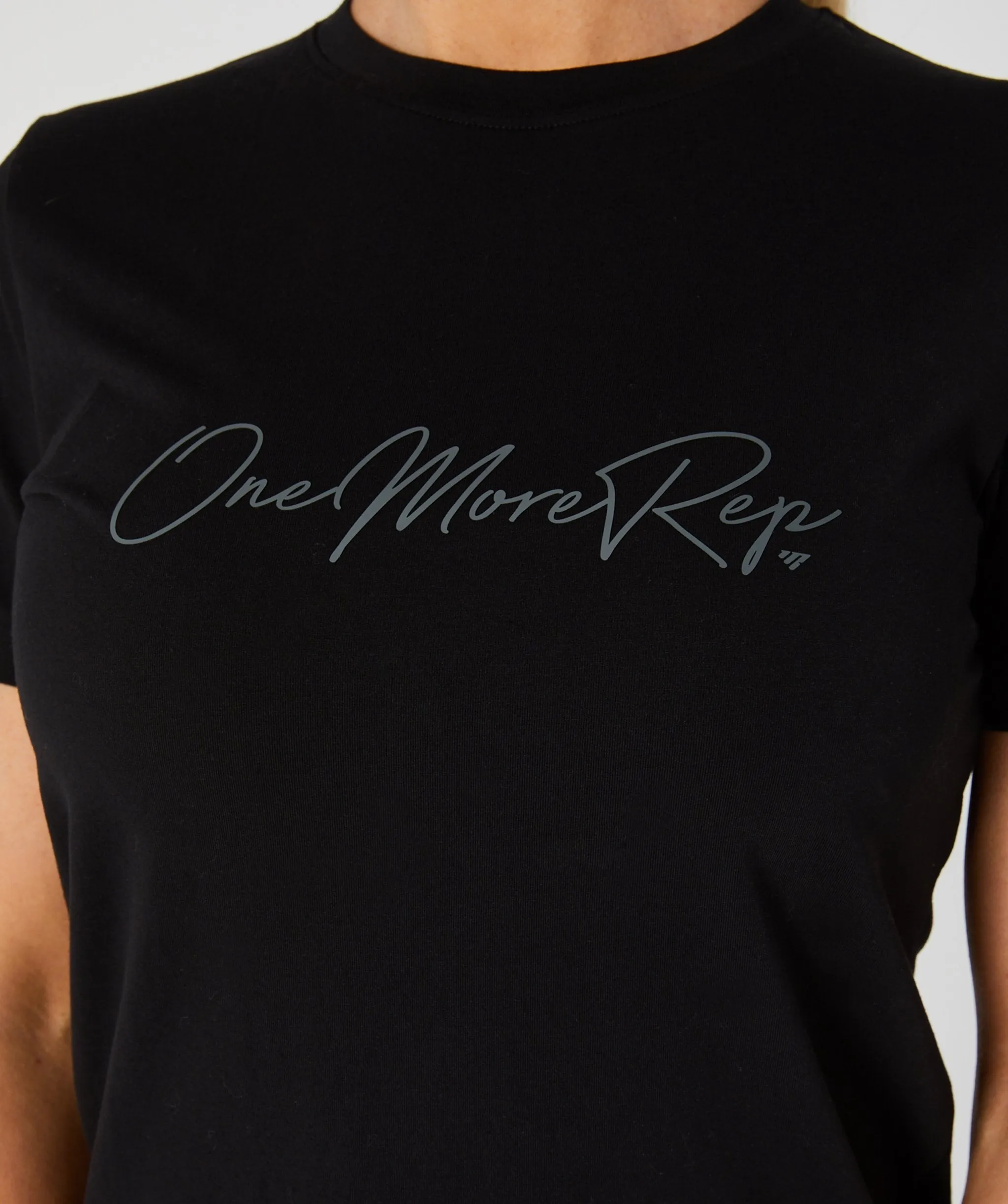 Core Crop Fitted Tee (Black) by OneMoreRep