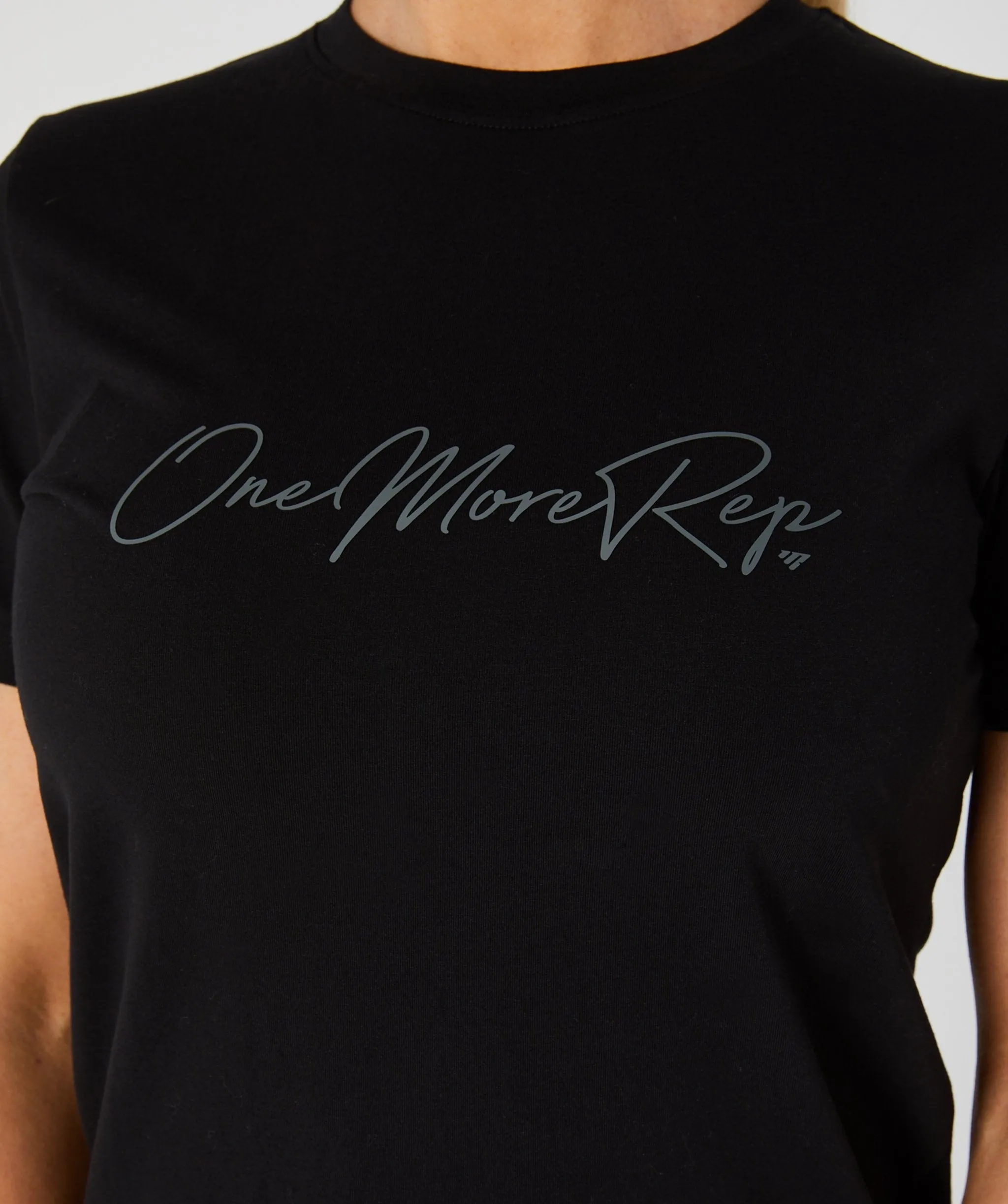 Core Crop Fitted Tee (Black) by OneMoreRep