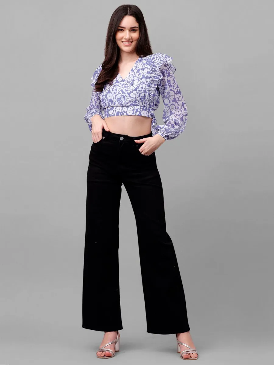 crop tops for Women western wear lavender