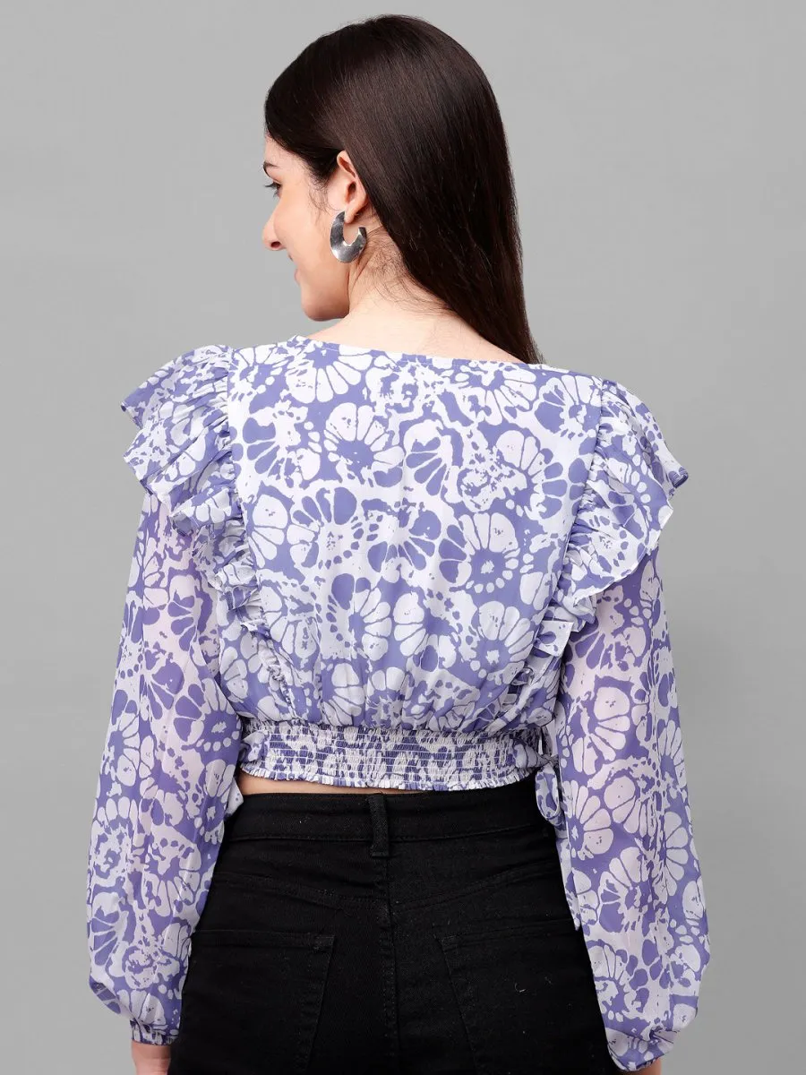 crop tops for Women western wear lavender
