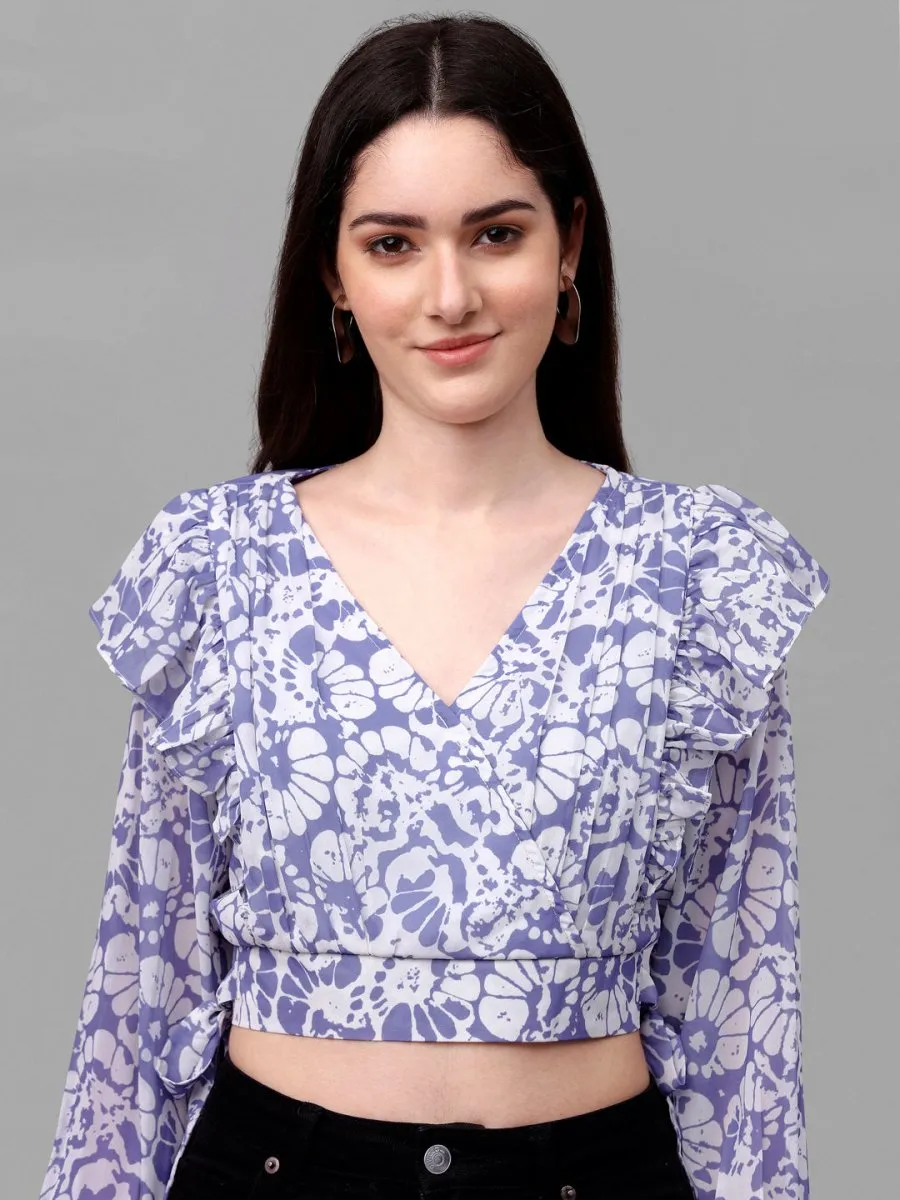 crop tops for Women western wear lavender