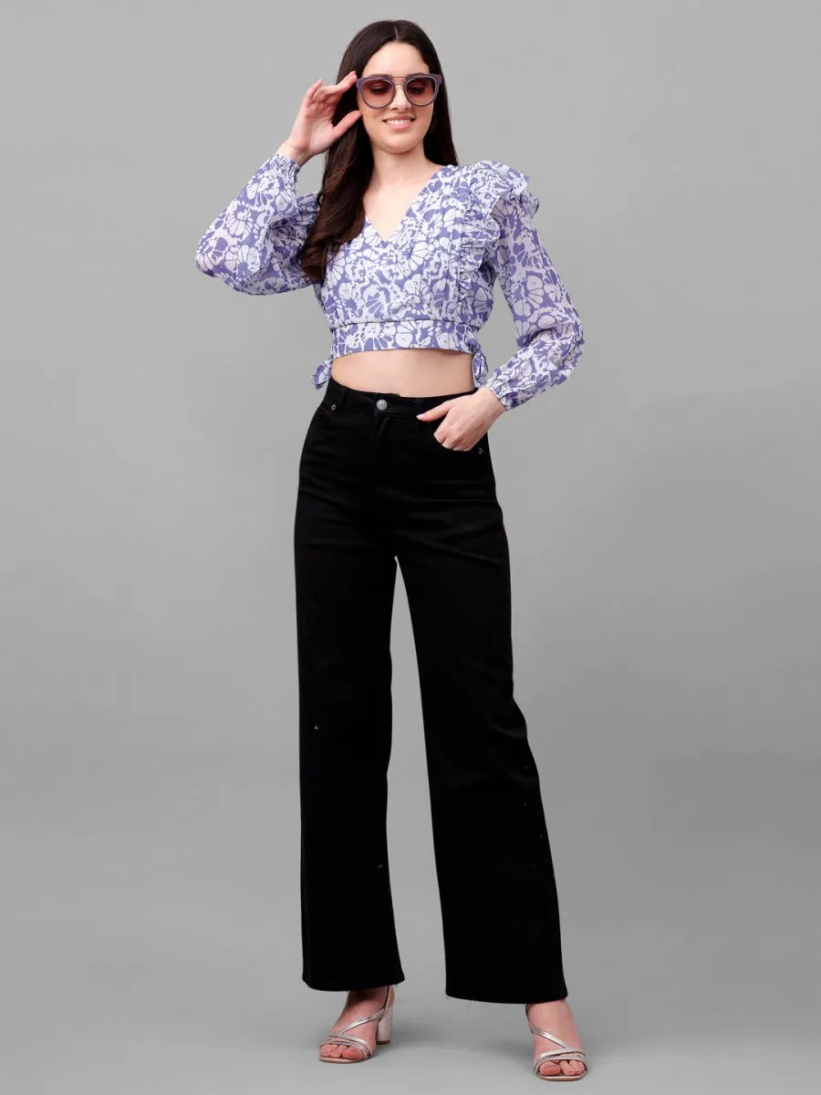crop tops for Women western wear lavender