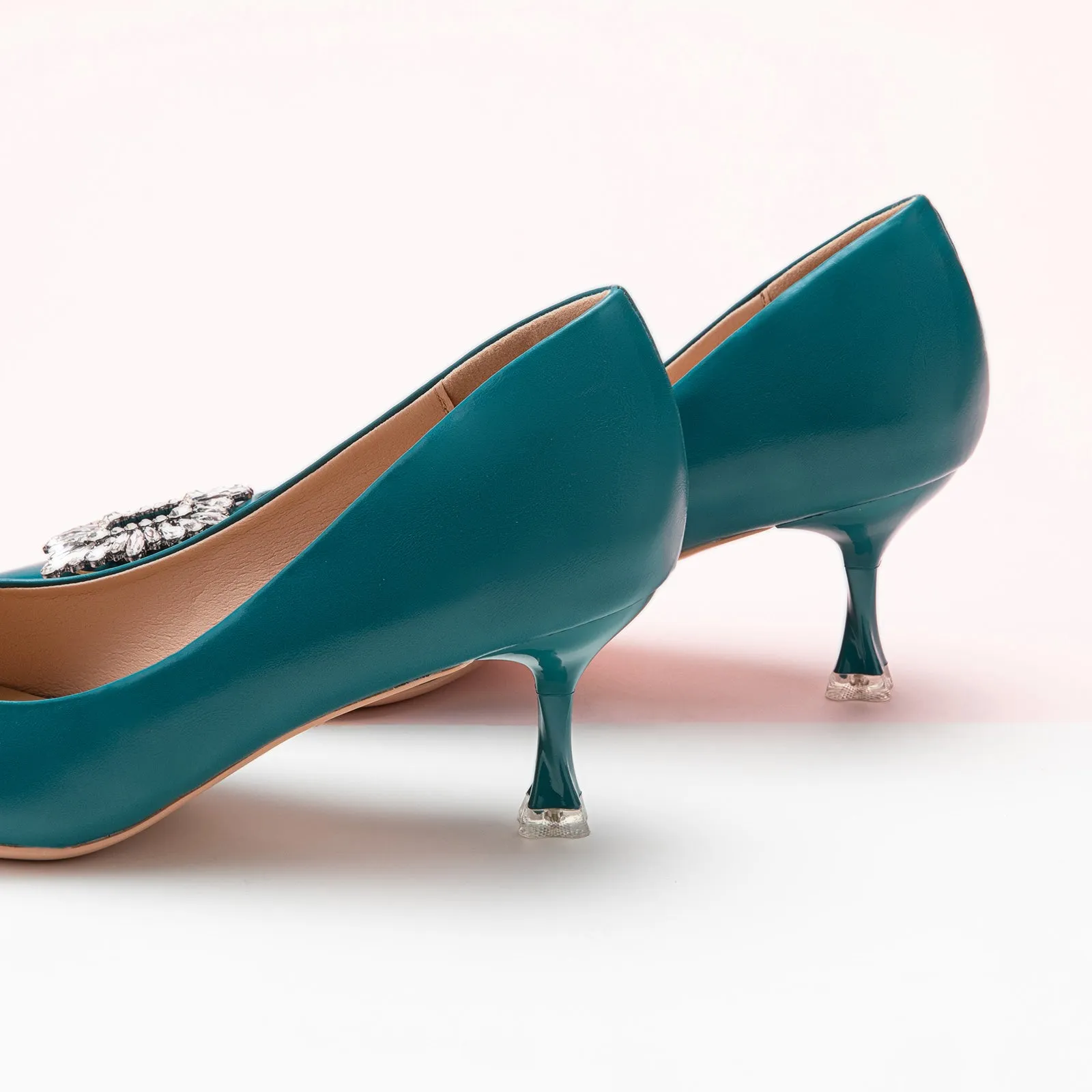 Crystal Buckle Embellished Women Pumps