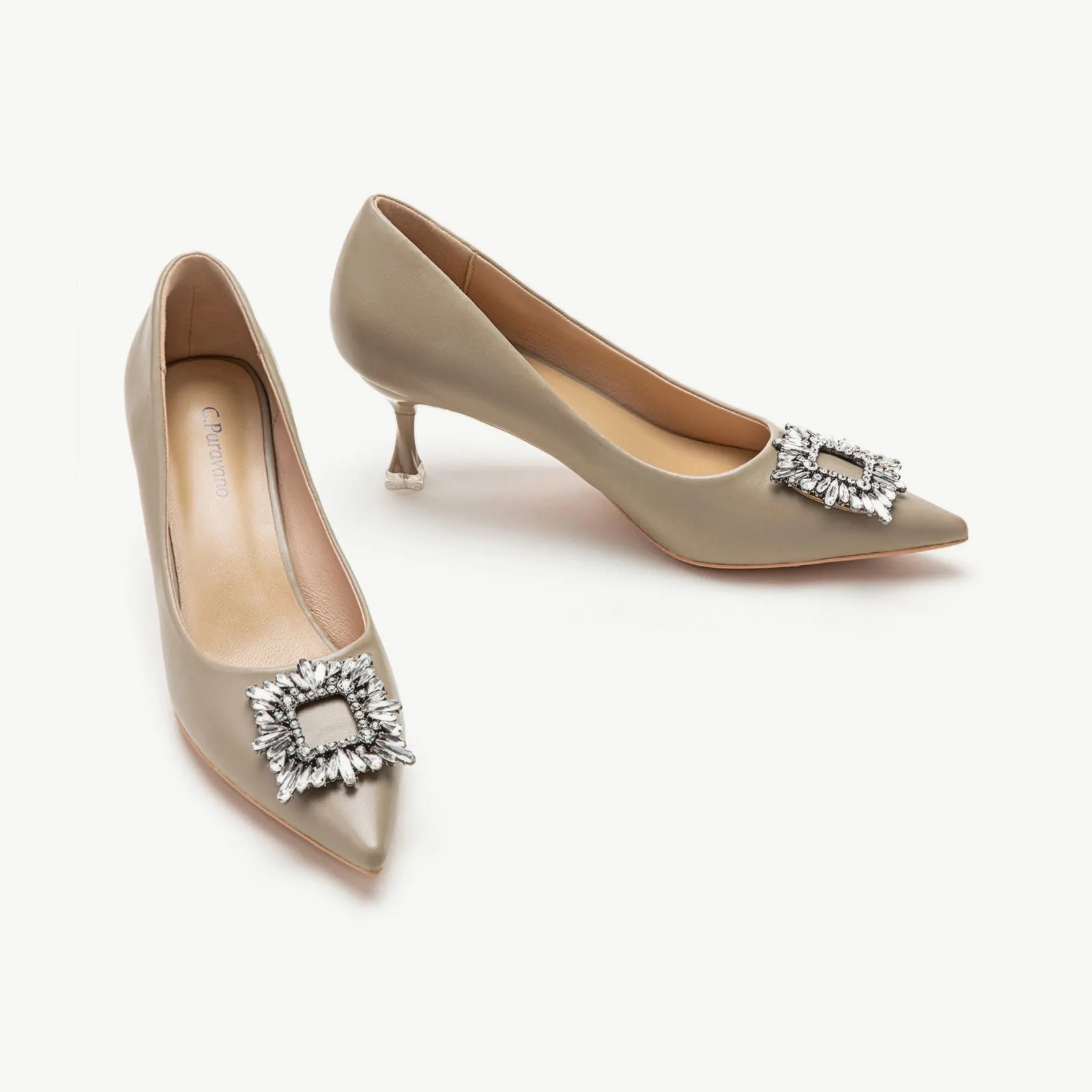 Crystal Buckle Embellished Women Pumps