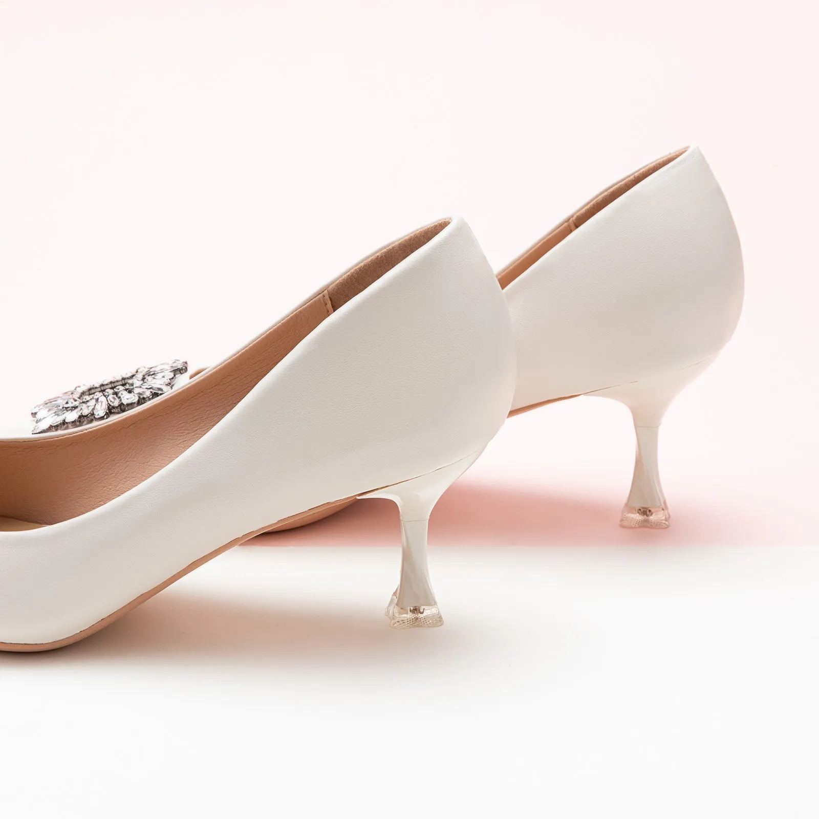 Crystal Buckle Embellished Women Pumps