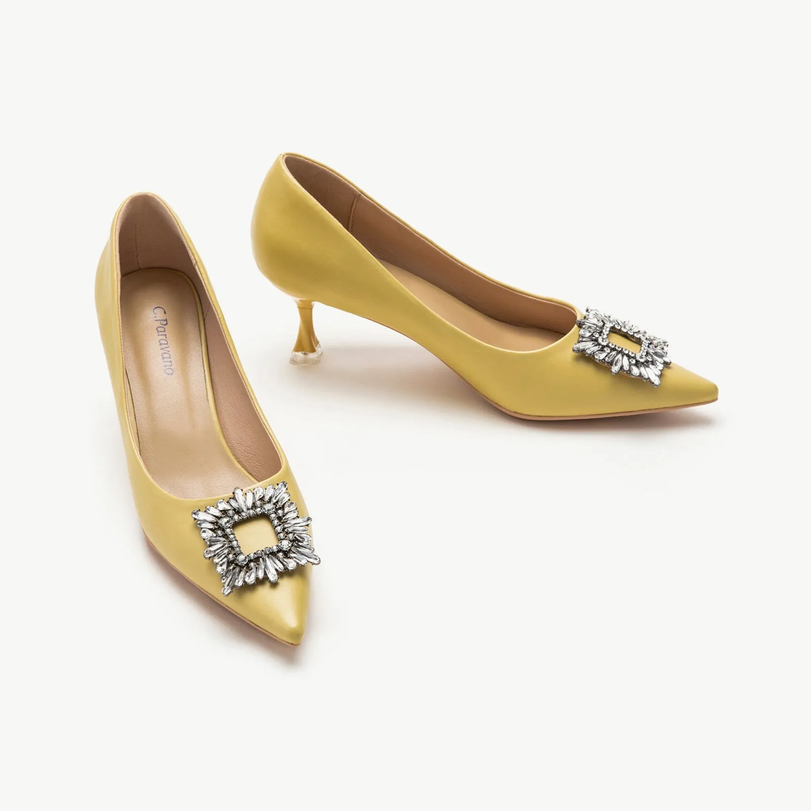 Crystal Buckle Embellished Women Pumps