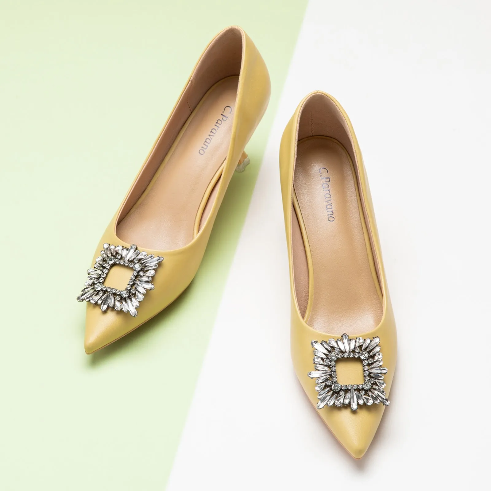 Crystal Buckle Embellished Women Pumps