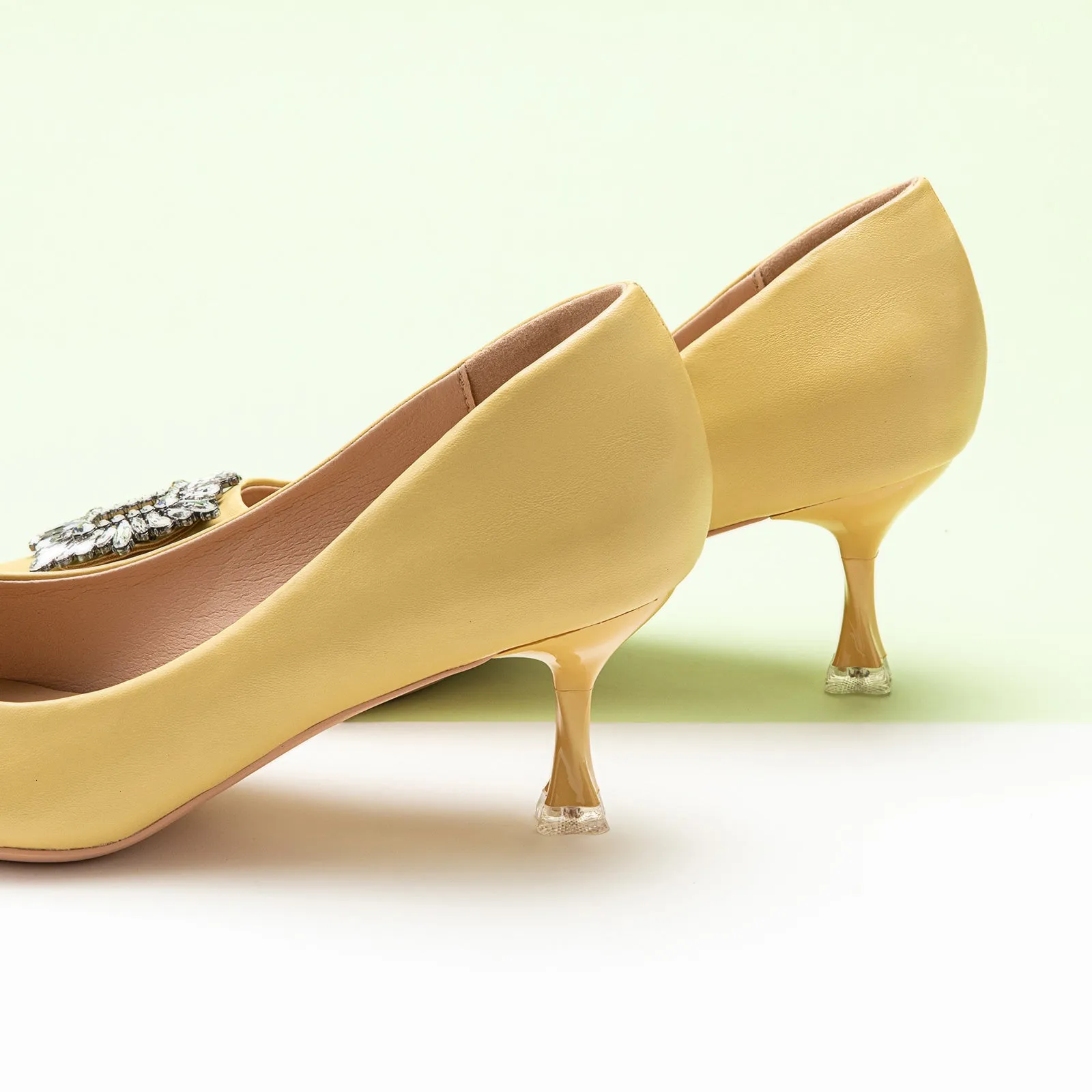 Crystal Buckle Embellished Women Pumps