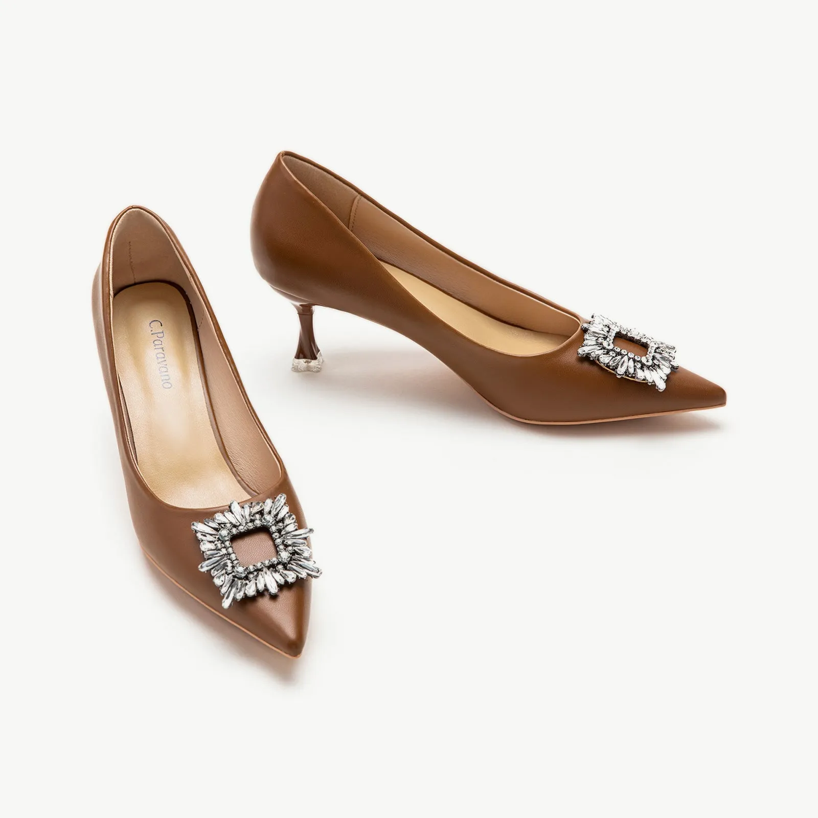 Crystal Buckle Embellished Women Pumps