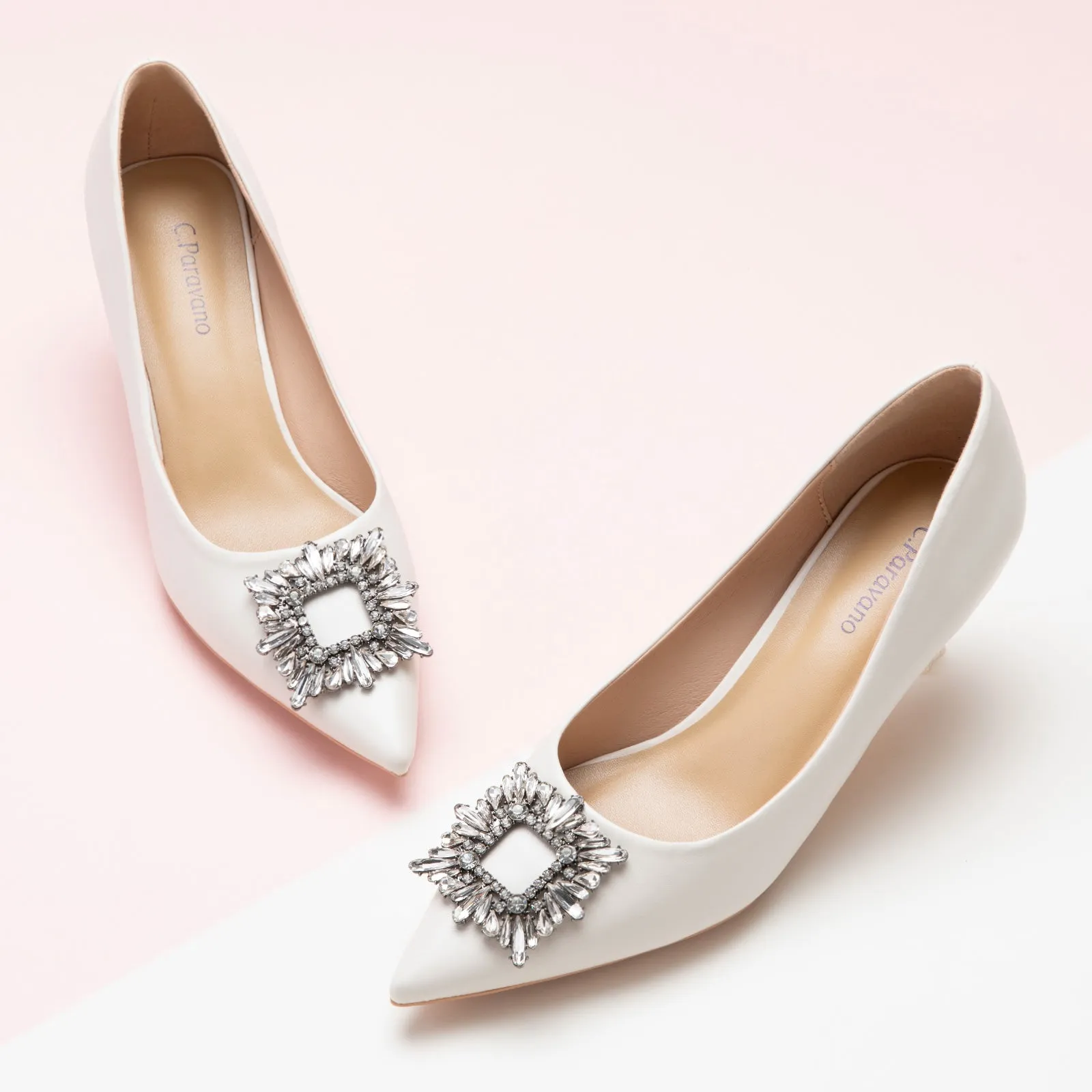 Crystal Buckle Embellished Women Pumps