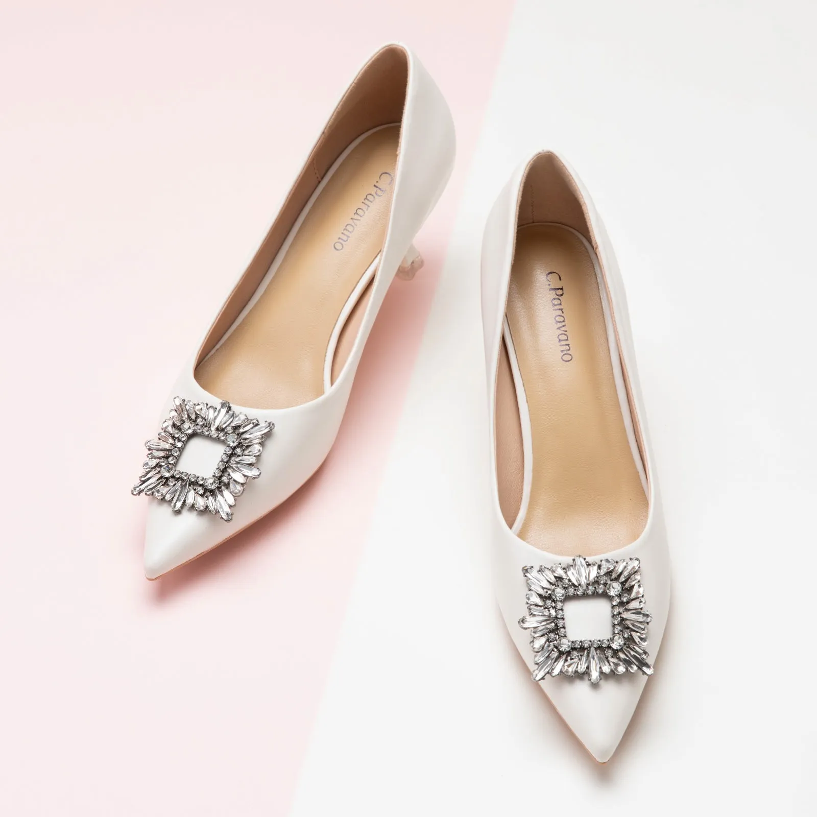 Crystal Buckle Embellished Women Pumps