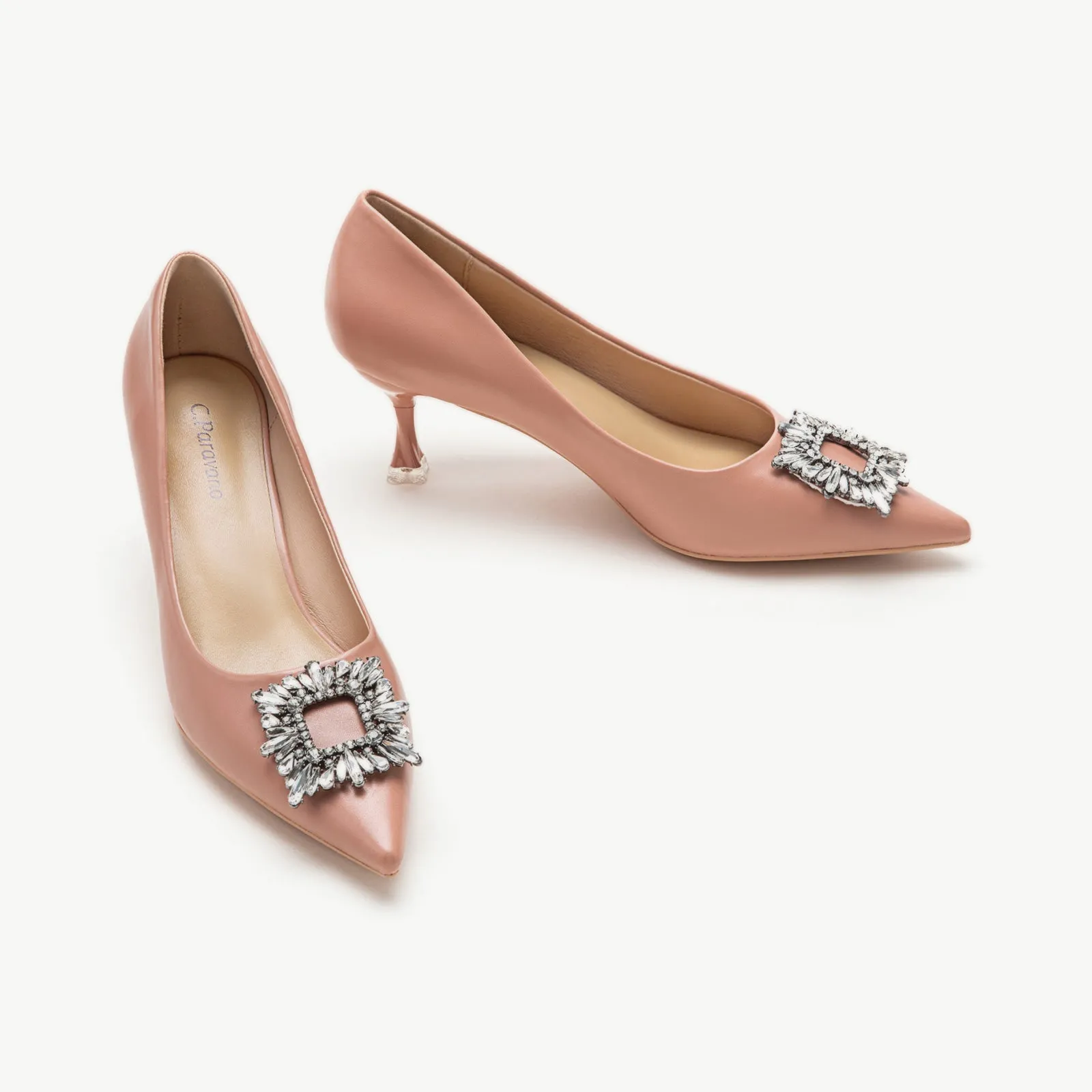 Crystal Buckle Embellished Women Pumps