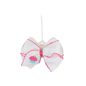 Cupcake Embroidered Bow