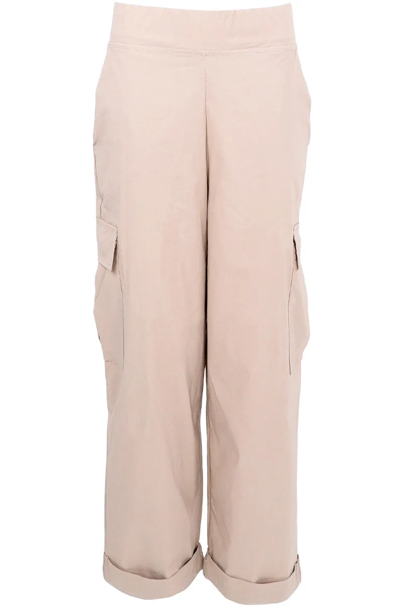 Davina Wide Cargo Pants | Sand | Bukser fra Black Colour