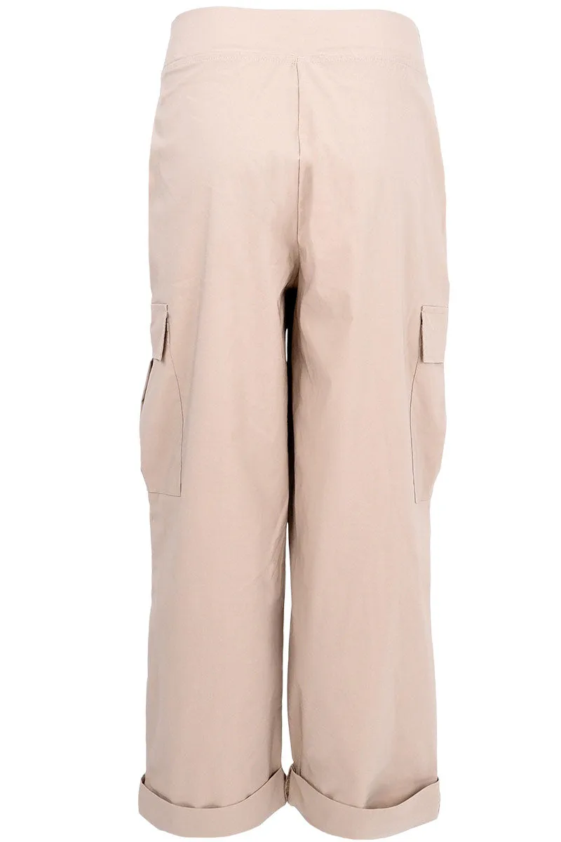 Davina Wide Cargo Pants | Sand | Bukser fra Black Colour