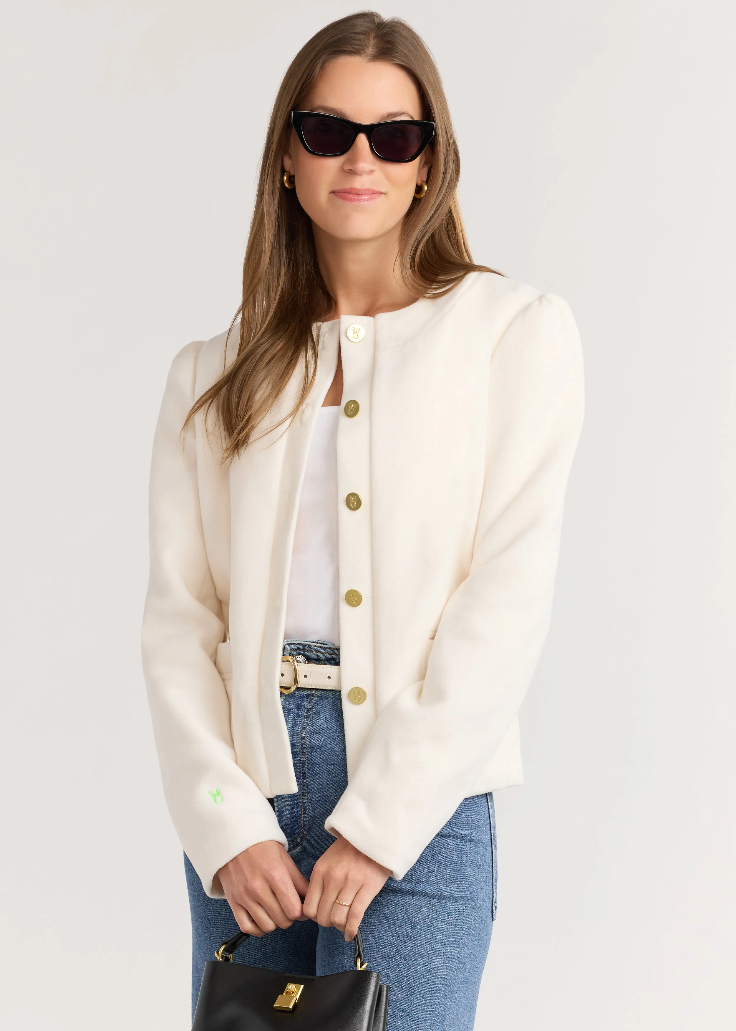 Diana Jacket in Vello Fleece (Cream)