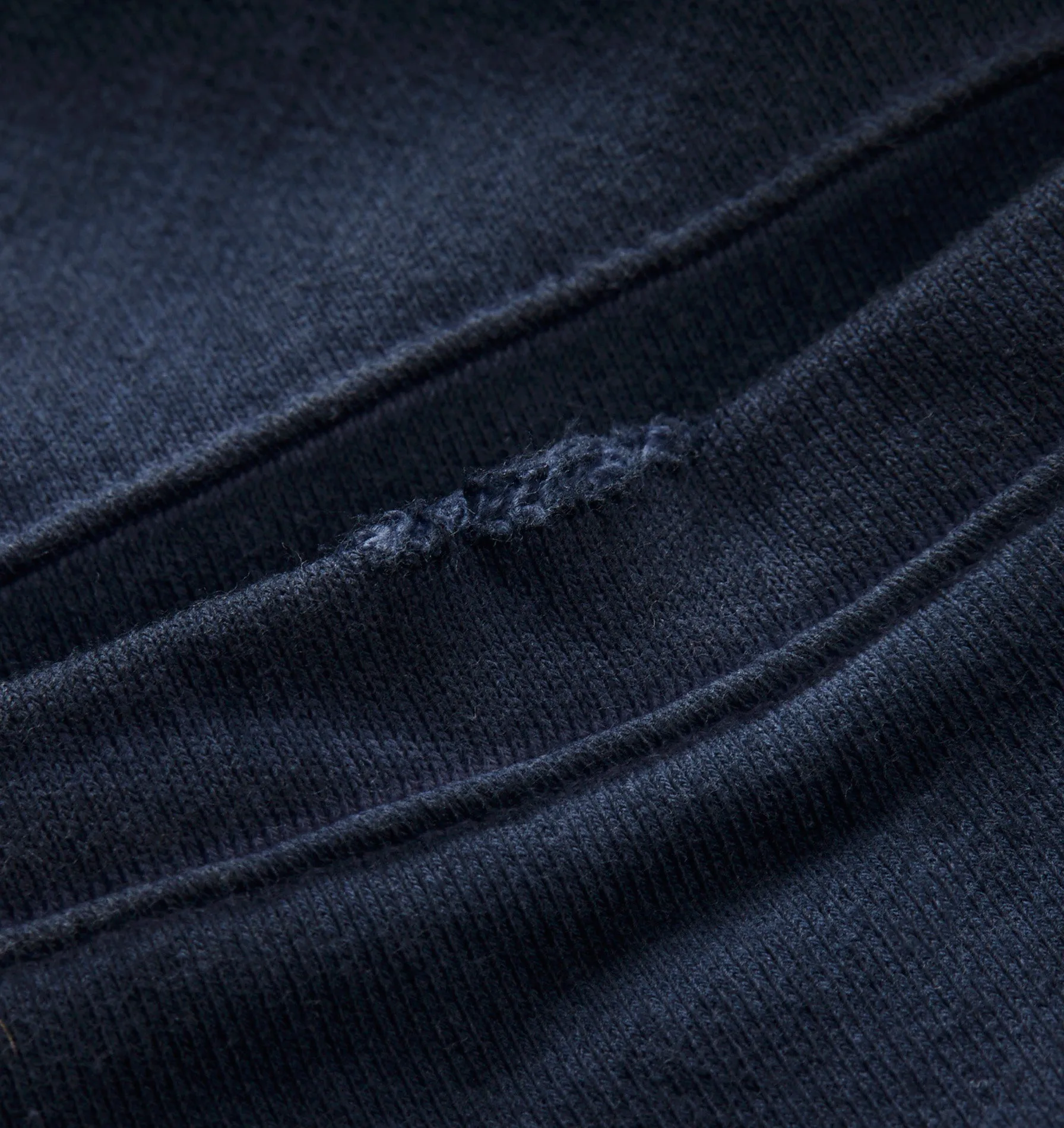 Distressed Trackie Short - Dirty Navy