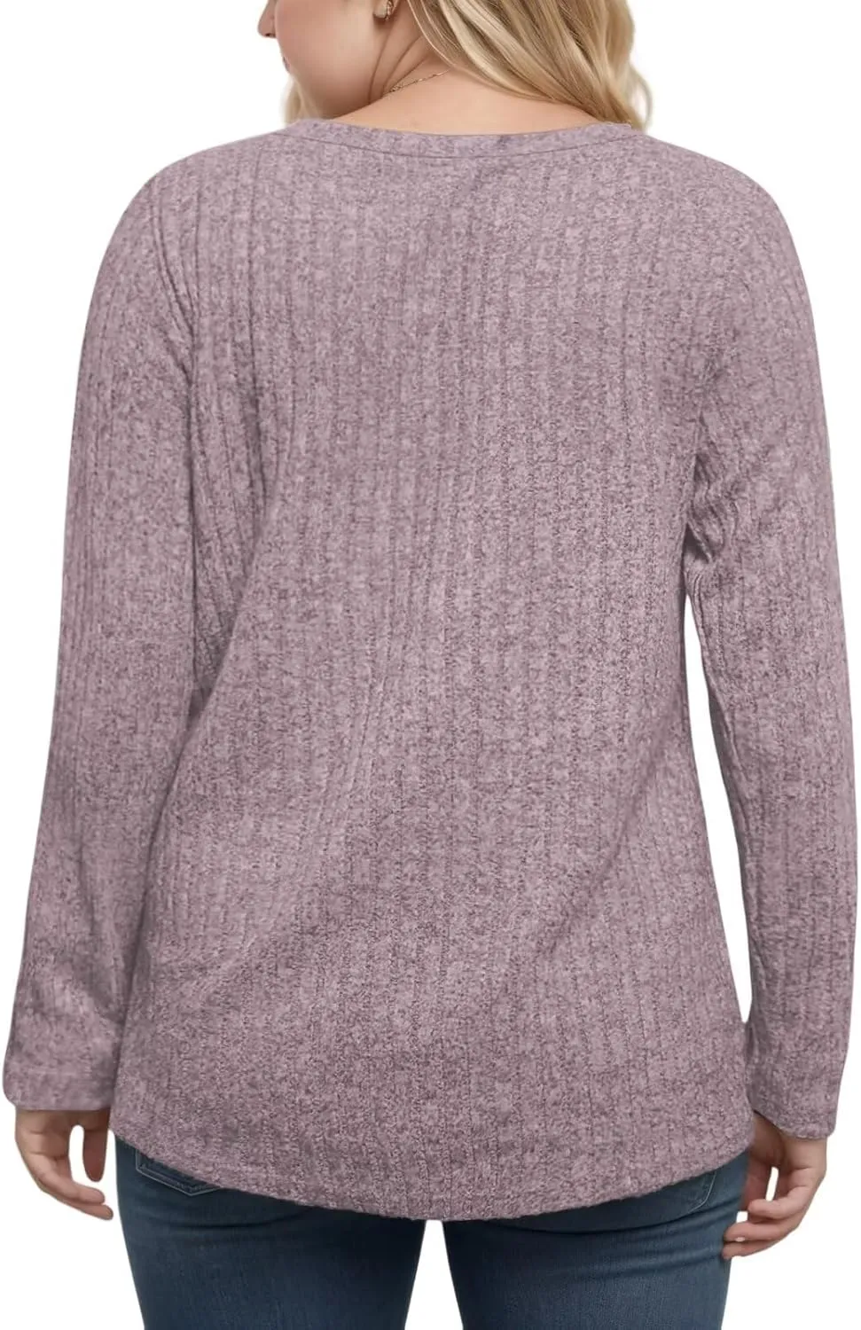 DOLNINE Women's Plus-Size-Tops Long Sleeve Comfy Crewneck Shirts Lightweight Casual Loose Fit Sweatshirts Tunics XL-5XL