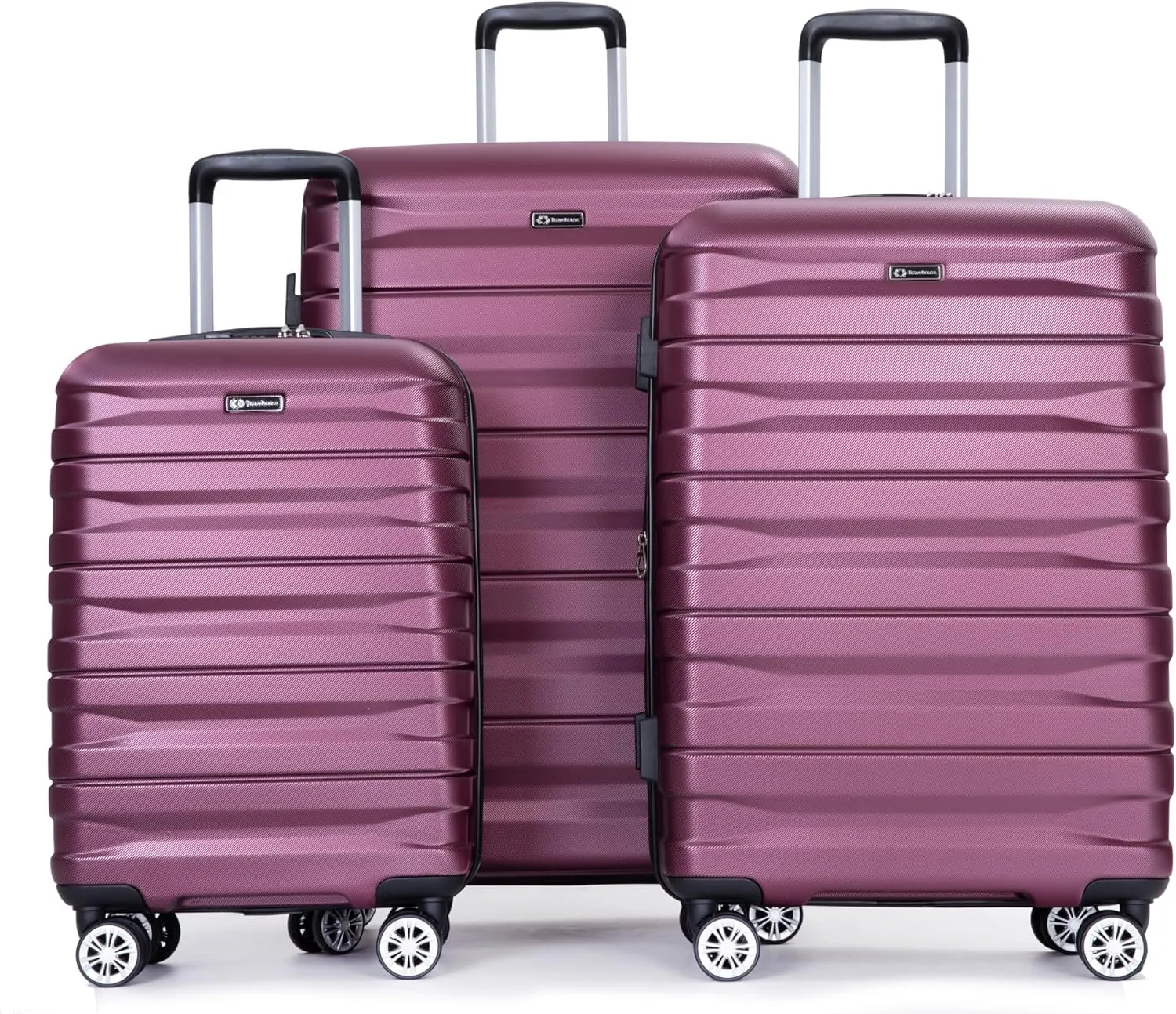 Effortless Travel with Expandable 3 Piece Luggage Set, Lightweight and Durable, Double Spinner Wheels, 21/25/29 Size, Wine Red