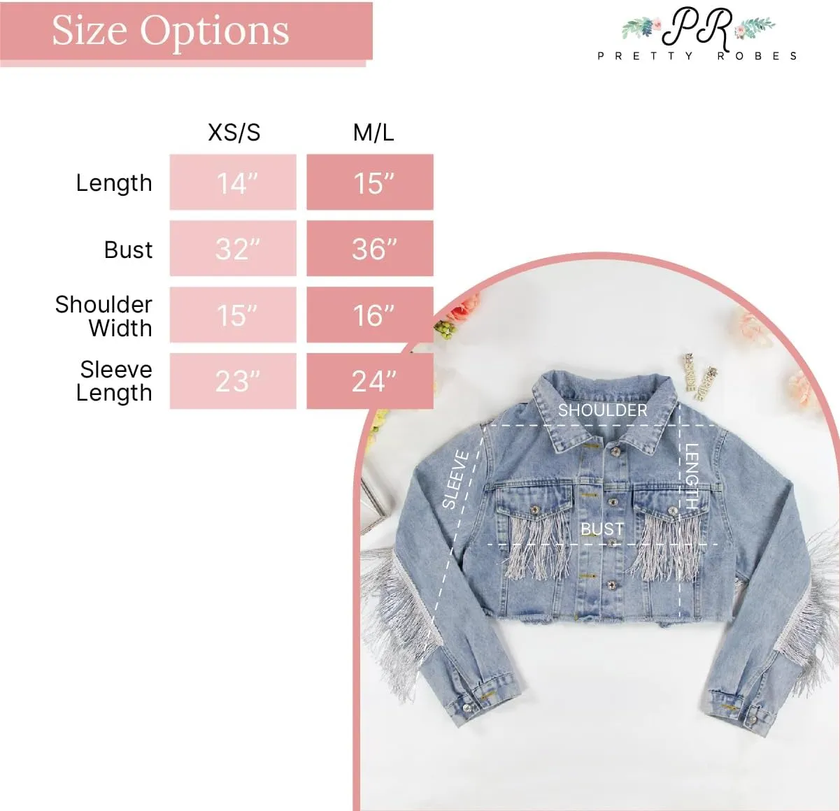 Elegant Fringe Cropped Denim Jacket for Women  Modern Cropped Silhouette & Comfortable Distressed Fabric