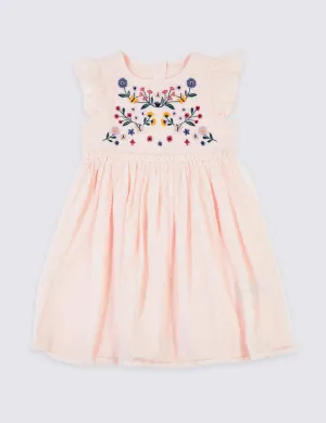 Embroidered Chiffon Dress