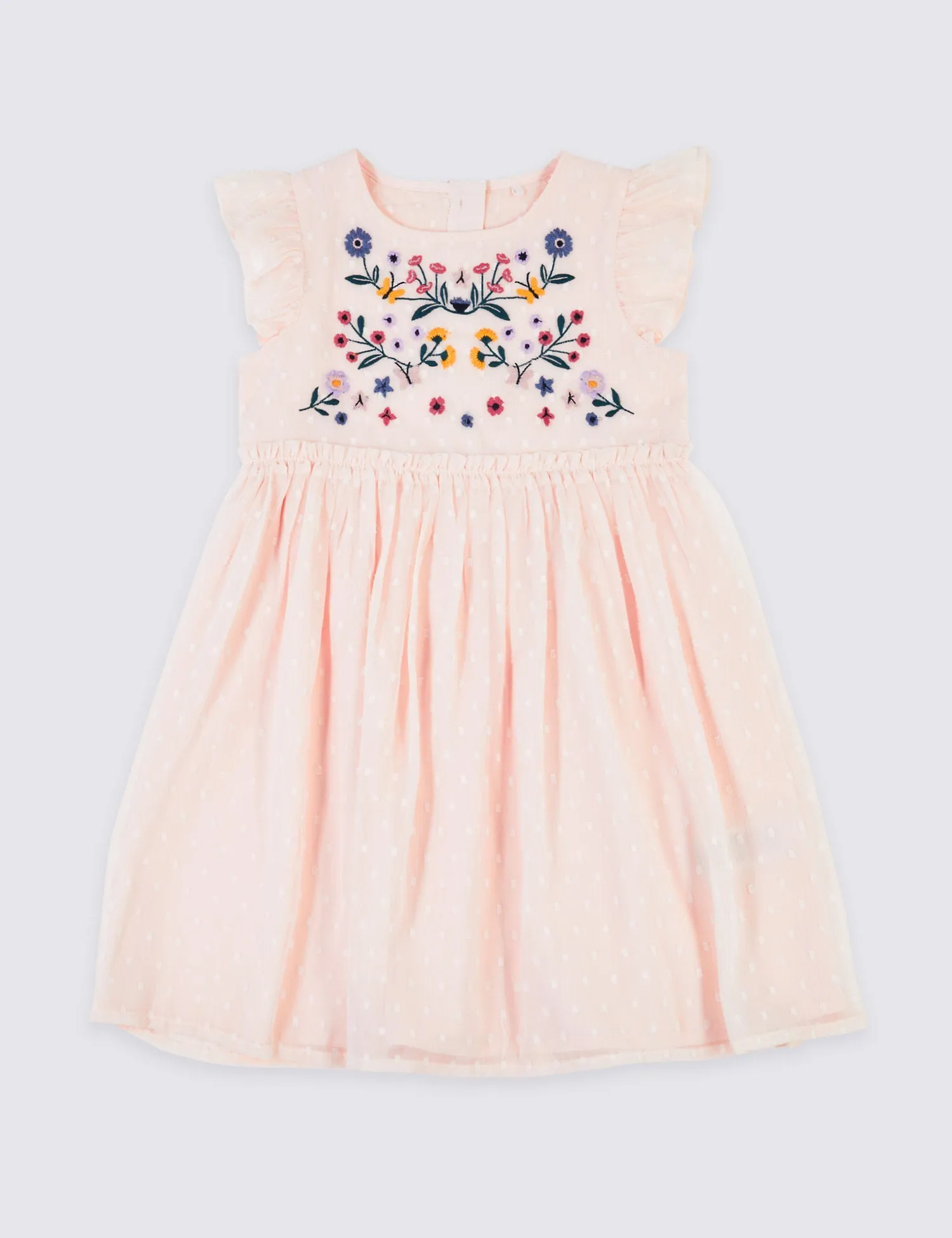 Embroidered Chiffon Dress
