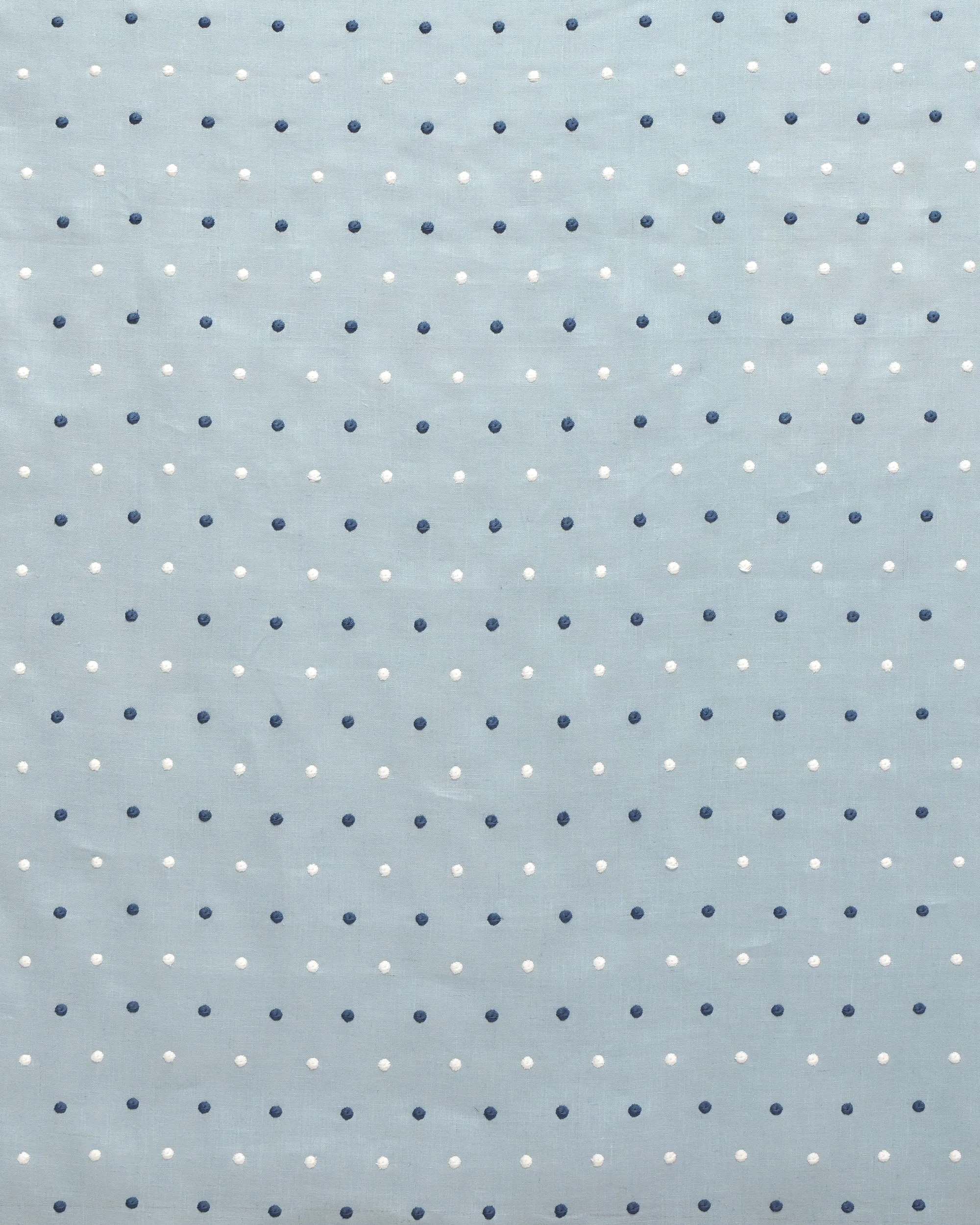 Embroidered Dots Sheer Fabric in Light Blue