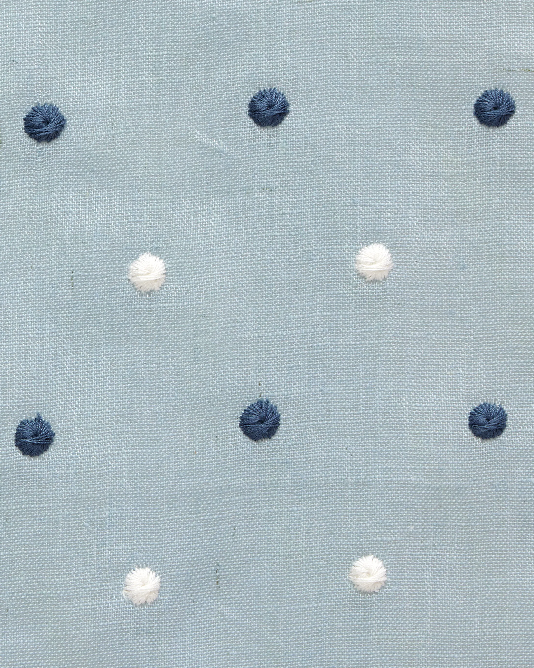 Embroidered Dots Sheer Fabric in Light Blue