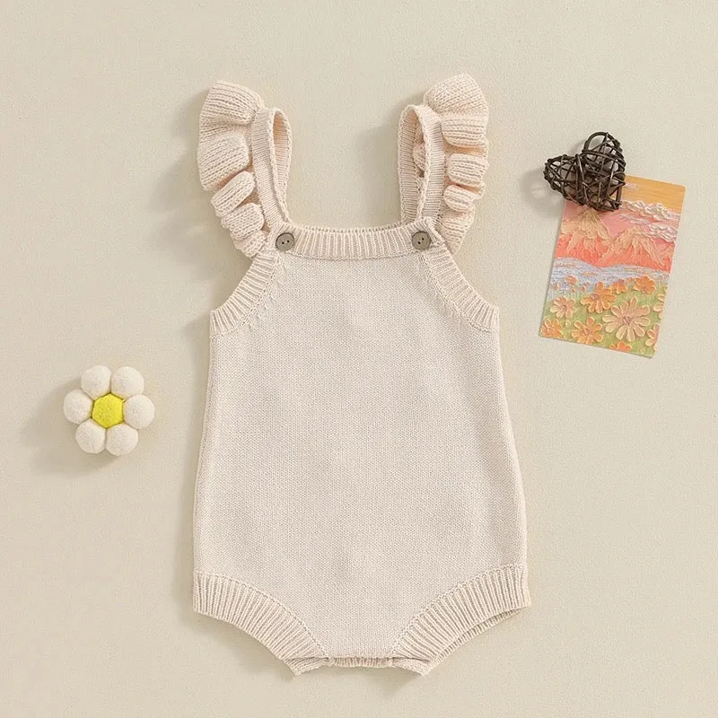 Embroidered Knit Romper