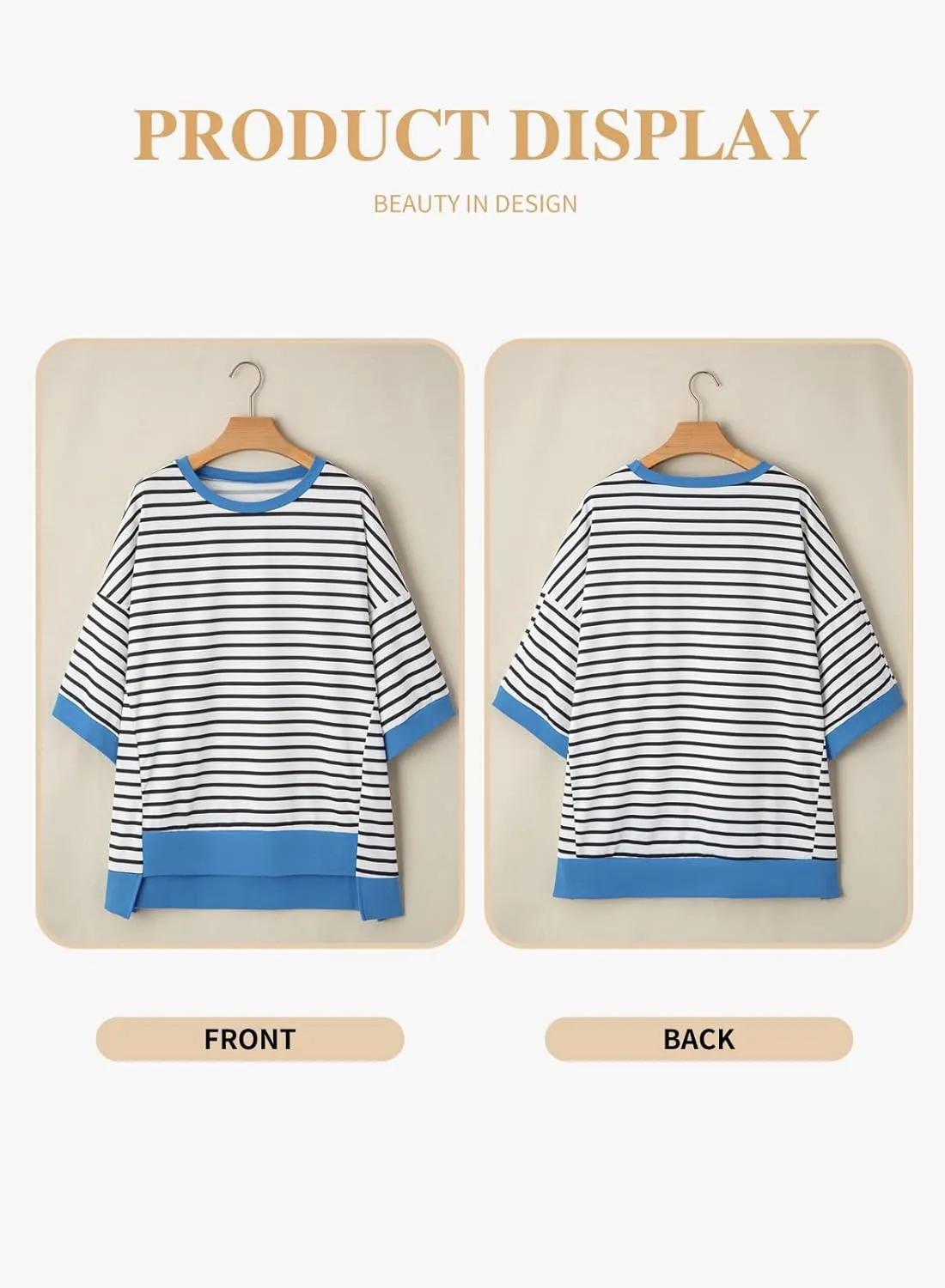 Eytino Womens Plus Size Tops Casual Short Sleeve Striped Color Block Shirts Crewneck Pullover T Shirts(1X-5X)