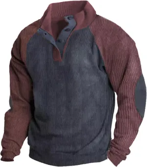 Fall Shirts for Men Casual Long Sleeve Trendy Stand Collar Button Neck Henley Tops Crewneck Sweatshirts Hoodie
