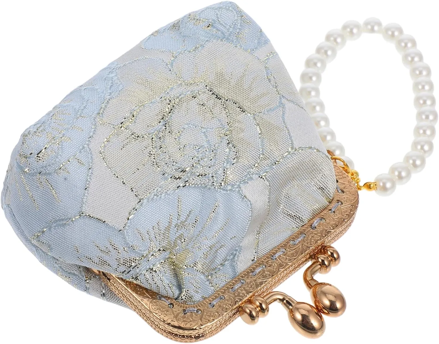 Fancy Evening Clutch Purse for Women Wedding Embroidered Coin Bag with Chinese Brocade Elegant Makeup Storage Bag