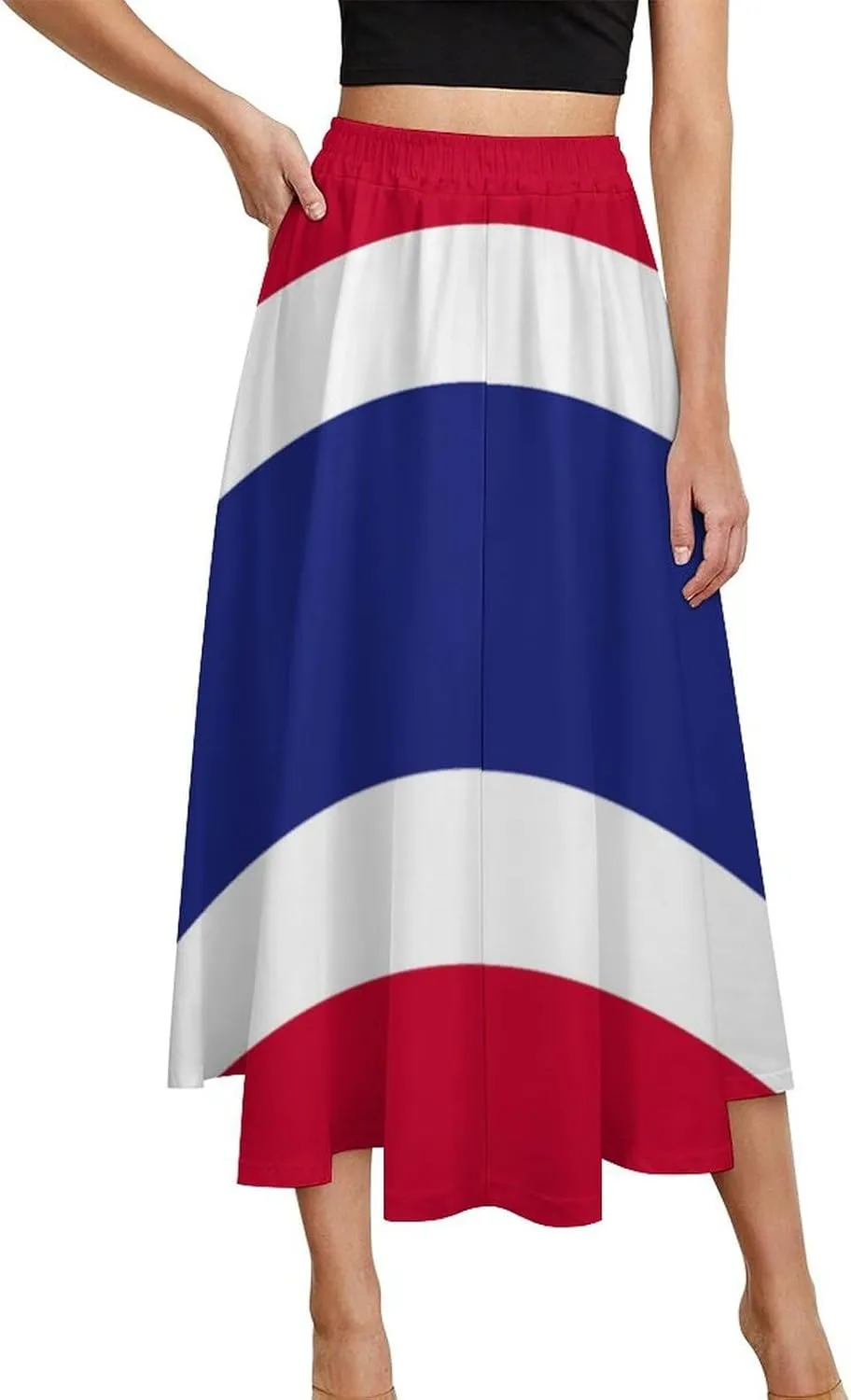Fattyeery Skirts for Womens Tonga Flag Summer Comfy Dress Casual High Waist Holiday Long Skirts